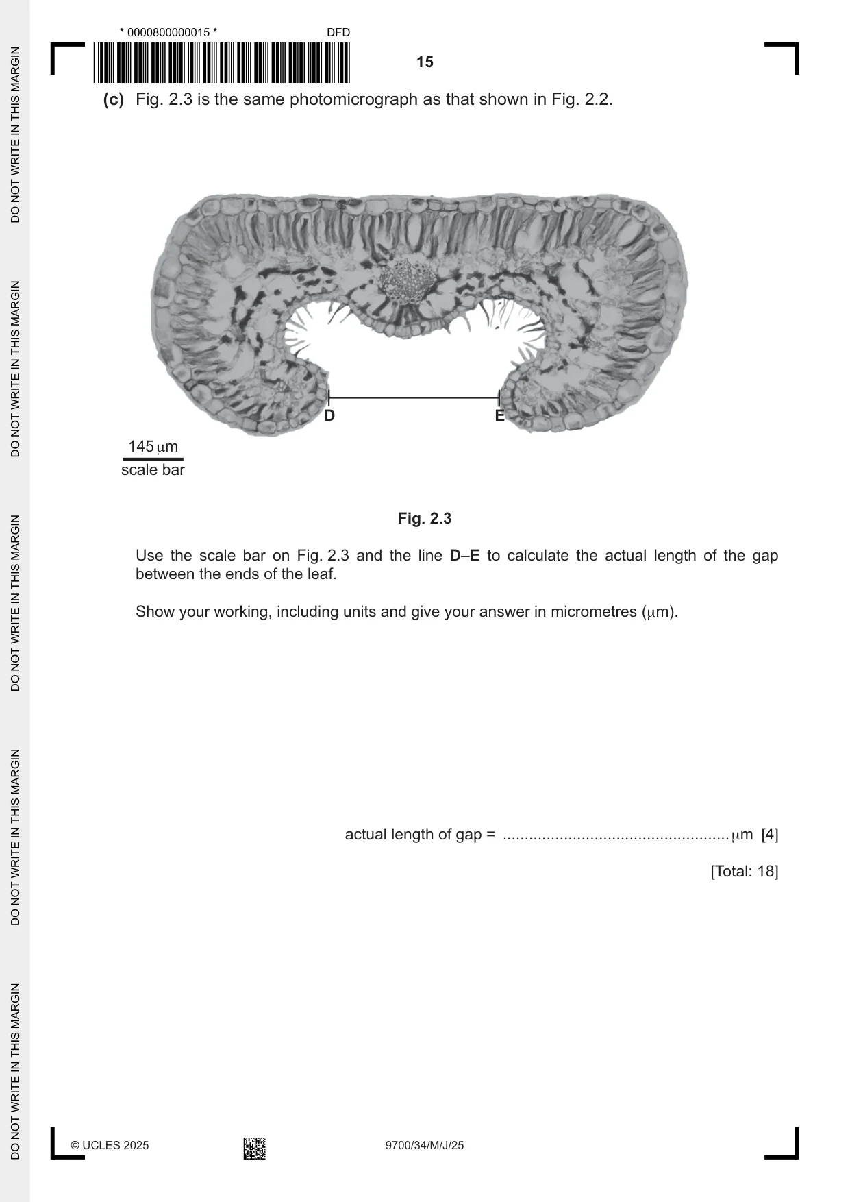 Cambridge A Level Biology 9700 2025 May/June Paper 3 · Variant 4 question paper, page 15 of 16