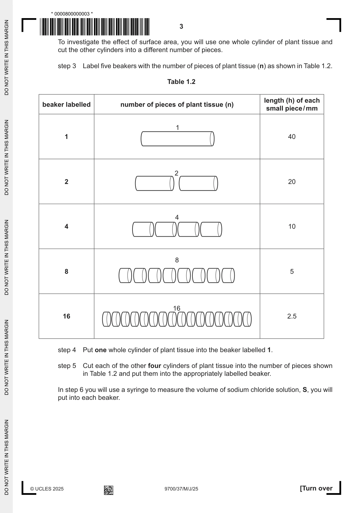 Cambridge A Level Biology 9700 2025 May/June Paper 3 · Variant 7 question paper, page 3 of 16