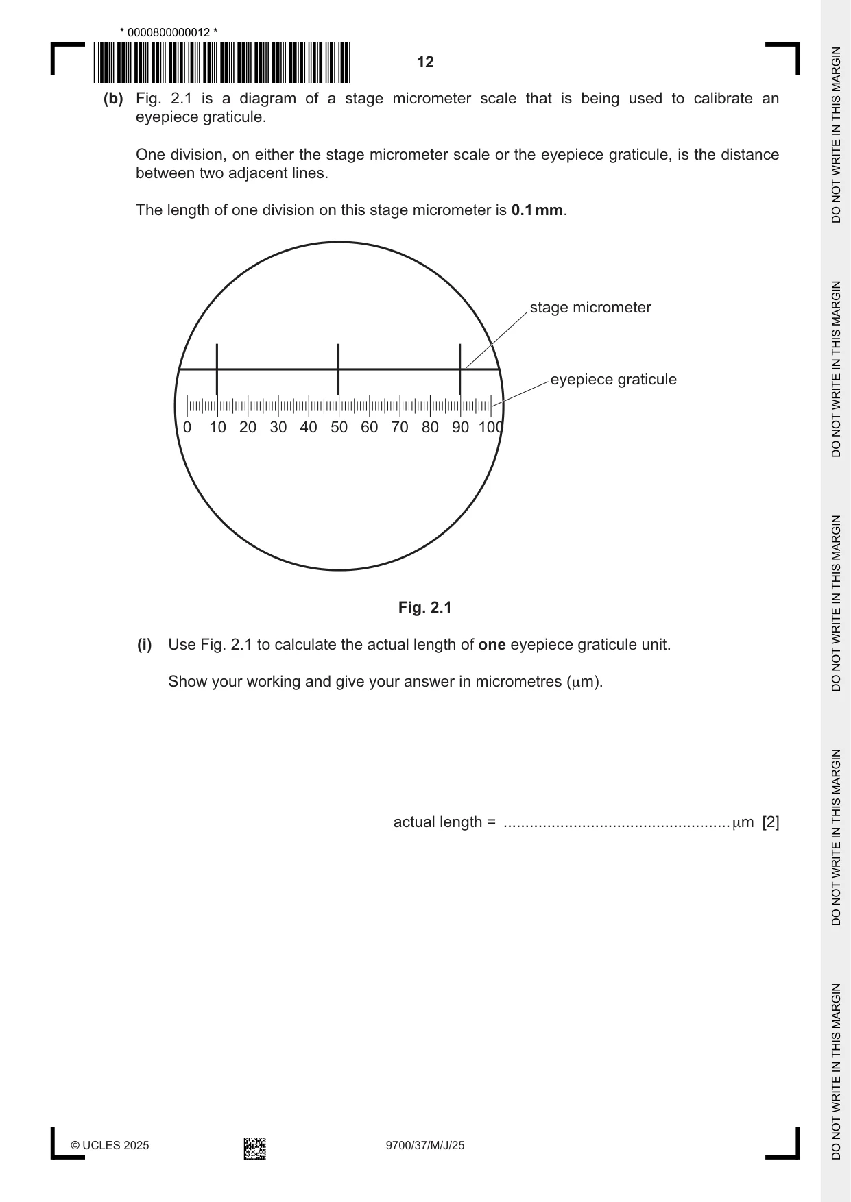 Cambridge A Level Biology 9700 2025 May/June Paper 3 · Variant 7 question paper, page 12 of 16