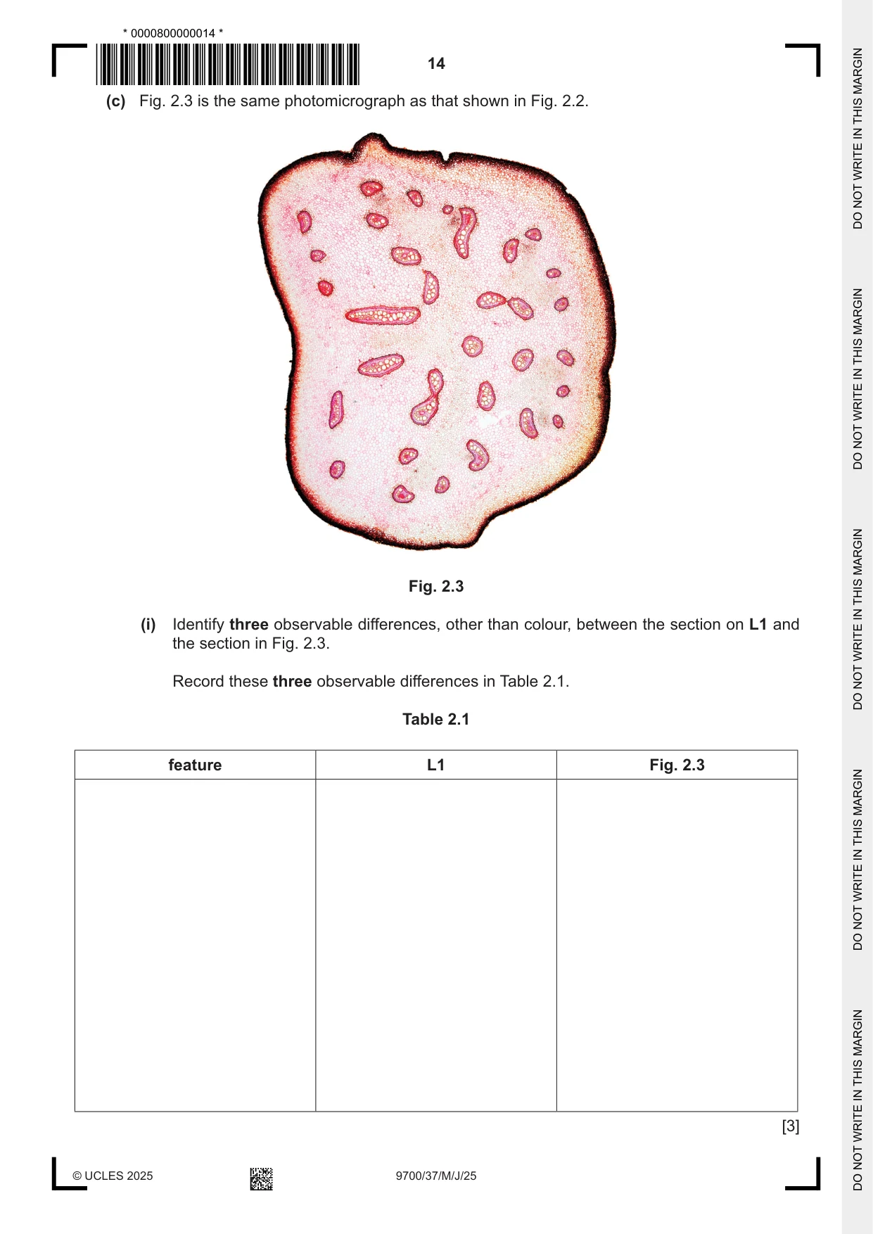 Cambridge A Level Biology 9700 2025 May/June Paper 3 · Variant 7 question paper, page 14 of 16