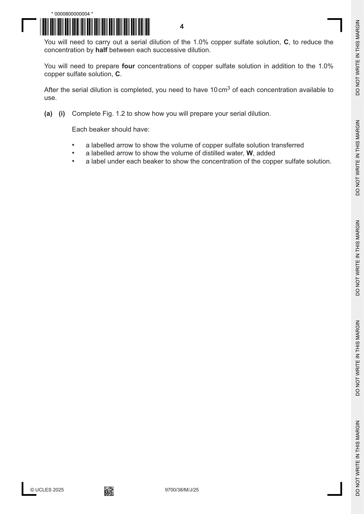 Cambridge A Level Biology 9700 2025 May/June Paper 3 · Variant 8 question paper, page 4 of 16