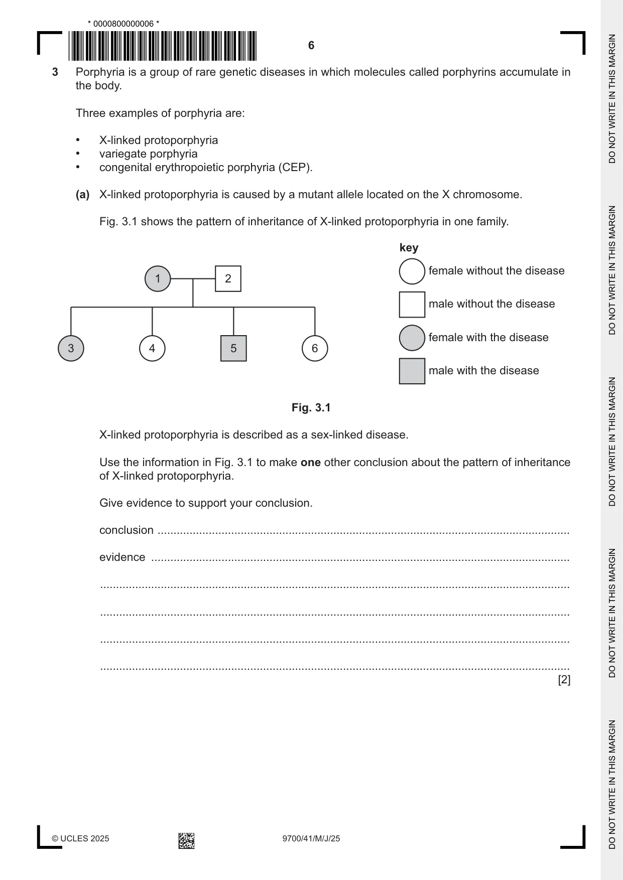 Cambridge A Level Biology 9700 2025 May/June Paper 4 · Variant 1 question paper, page 6 of 24
