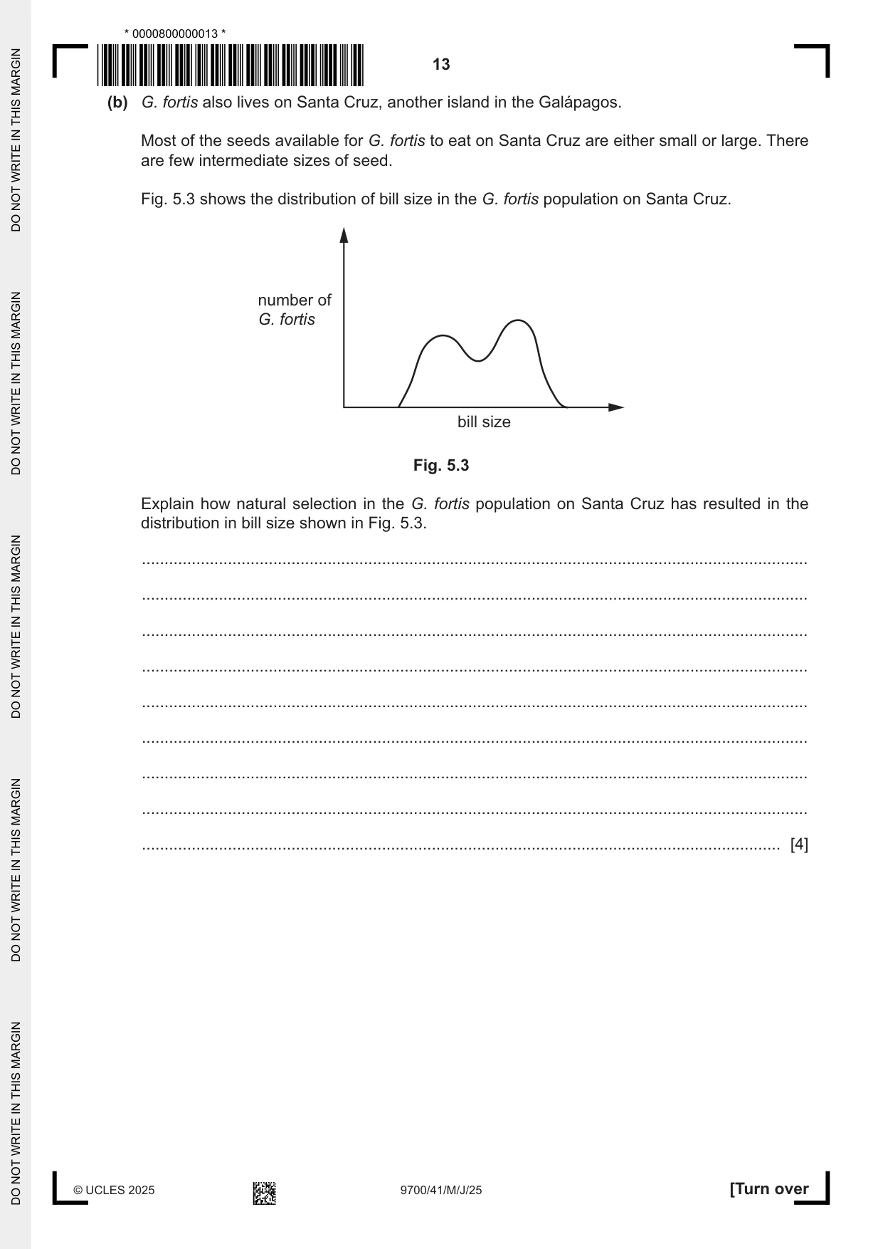 Cambridge A Level Biology 9700 2025 May/June Paper 4 · Variant 1 question paper, page 13 of 24