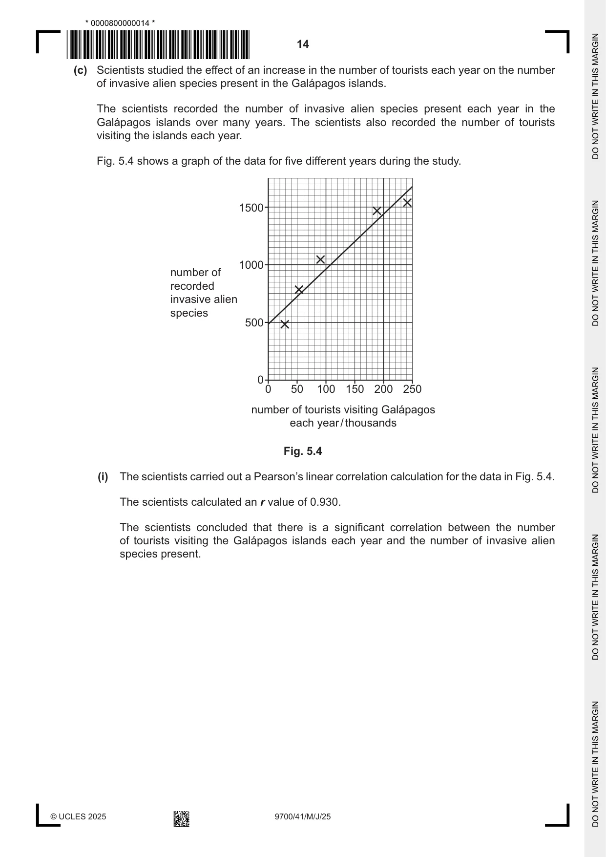Cambridge A Level Biology 9700 2025 May/June Paper 4 · Variant 1 question paper, page 14 of 24