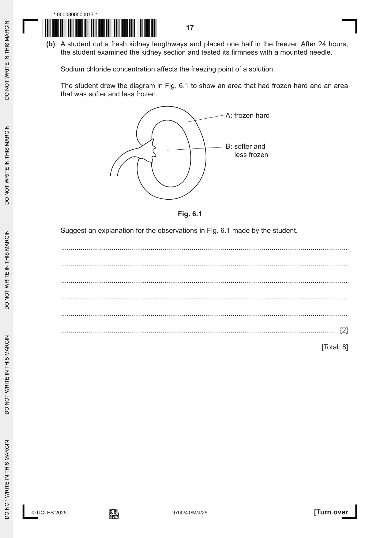 Cambridge A Level Biology 9700 2025 May/June Paper 4 · Variant 1 question paper, page 17 of 24