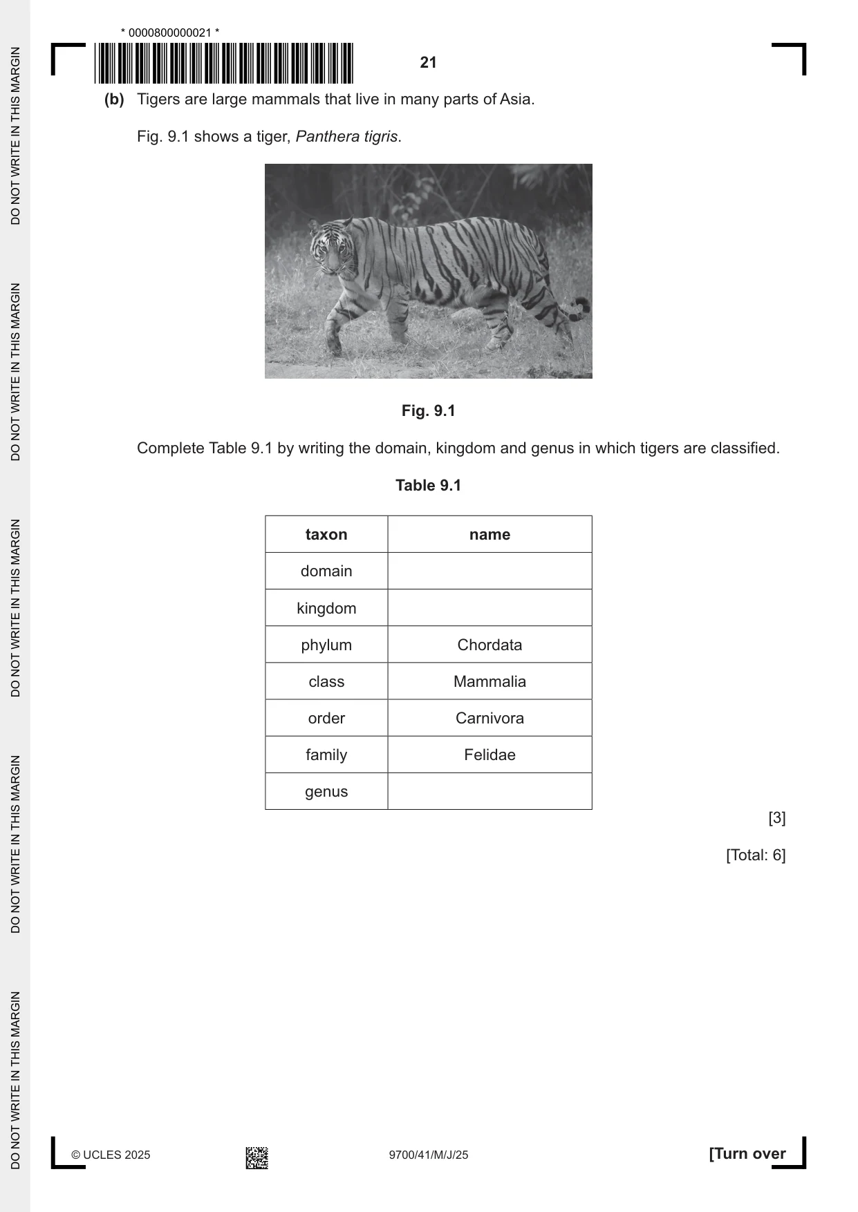 Cambridge A Level Biology 9700 2025 May/June Paper 4 · Variant 1 question paper, page 21 of 24