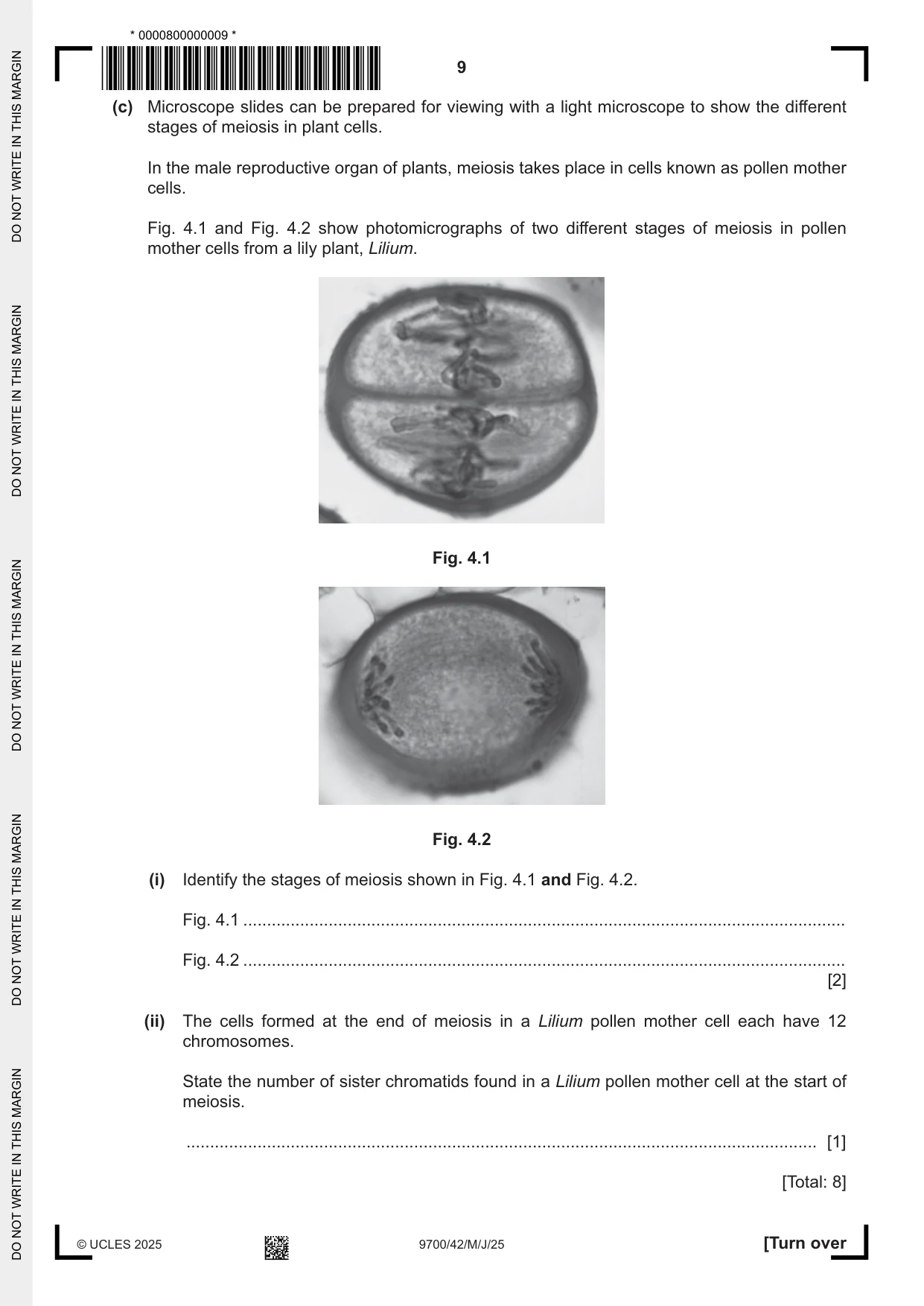 Cambridge A Level Biology 9700 2025 May/June Paper 4 · Variant 2 question paper, page 9 of 24