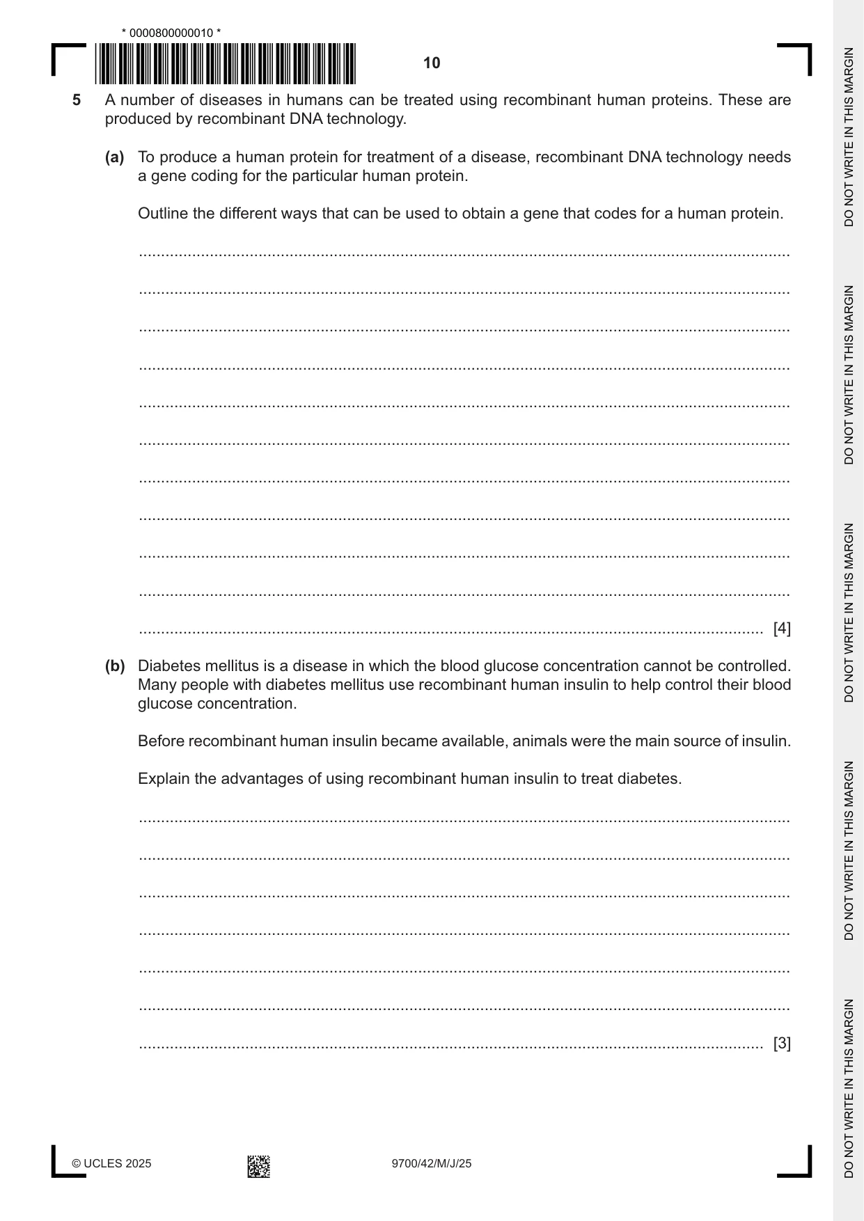 Cambridge A Level Biology 9700 2025 May/June Paper 4 · Variant 2 question paper, page 10 of 24
