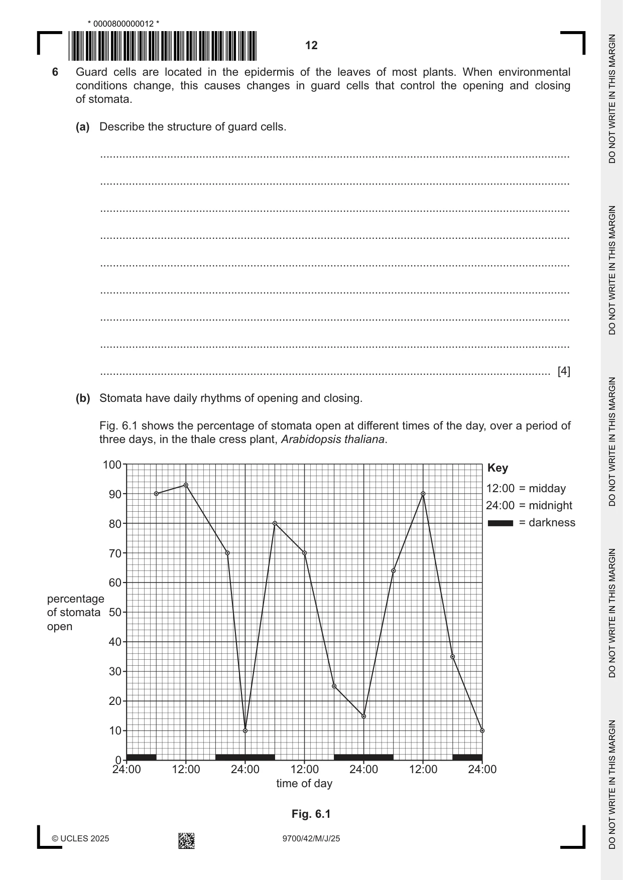 Cambridge A Level Biology 9700 2025 May/June Paper 4 · Variant 2 question paper, page 12 of 24