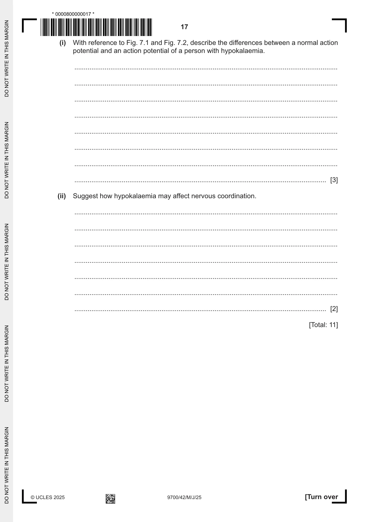 Cambridge A Level Biology 9700 2025 May/June Paper 4 · Variant 2 question paper, page 17 of 24