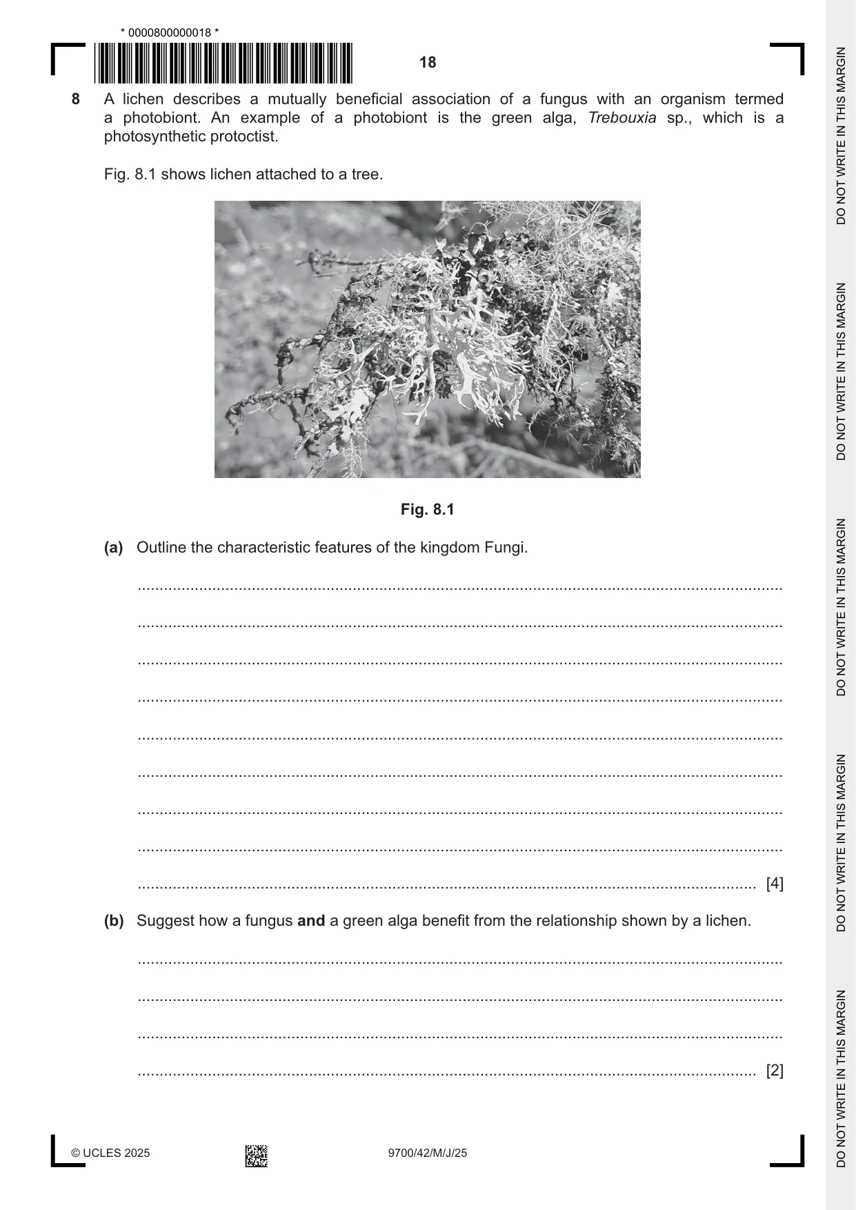 Cambridge A Level Biology 9700 2025 May/June Paper 4 · Variant 2 question paper, page 18 of 24