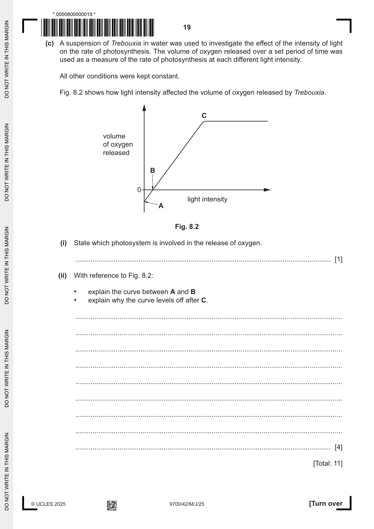 Cambridge A Level Biology 9700 2025 May/June Paper 4 · Variant 2 question paper, page 19 of 24