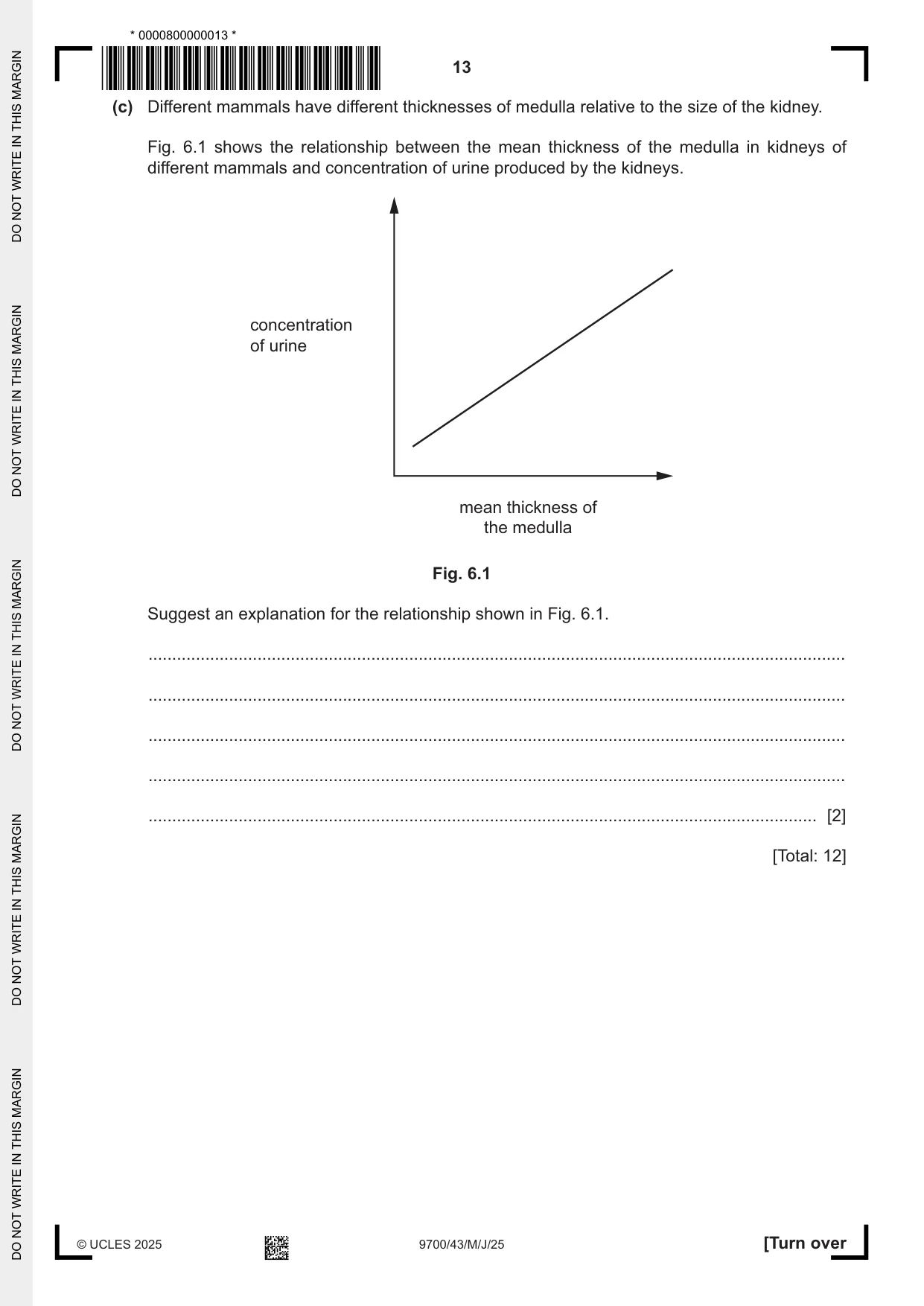 Cambridge A Level Biology 9700 2025 May/June Paper 4 · Variant 3 question paper, page 13 of 24