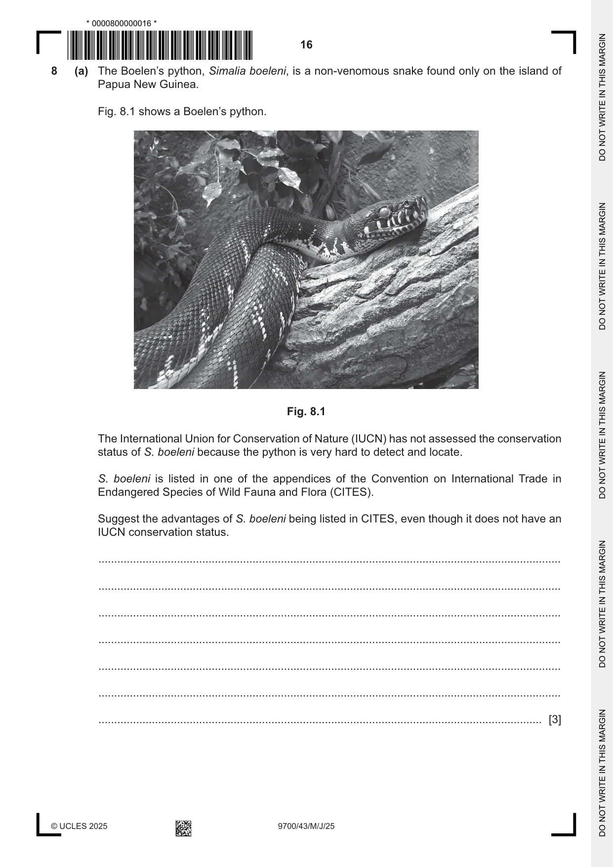 Cambridge A Level Biology 9700 2025 May/June Paper 4 · Variant 3 question paper, page 16 of 24