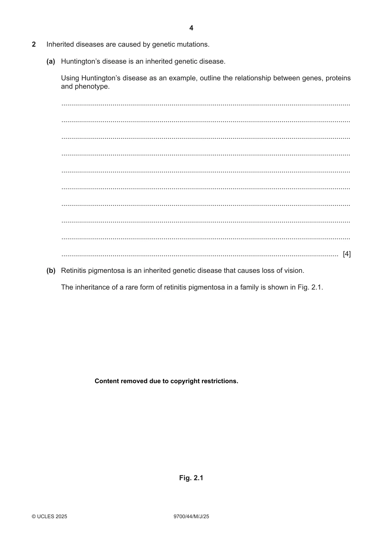 Cambridge A Level Biology 9700 2025 May/June Paper 4 · Variant 4 question paper, page 4 of 24