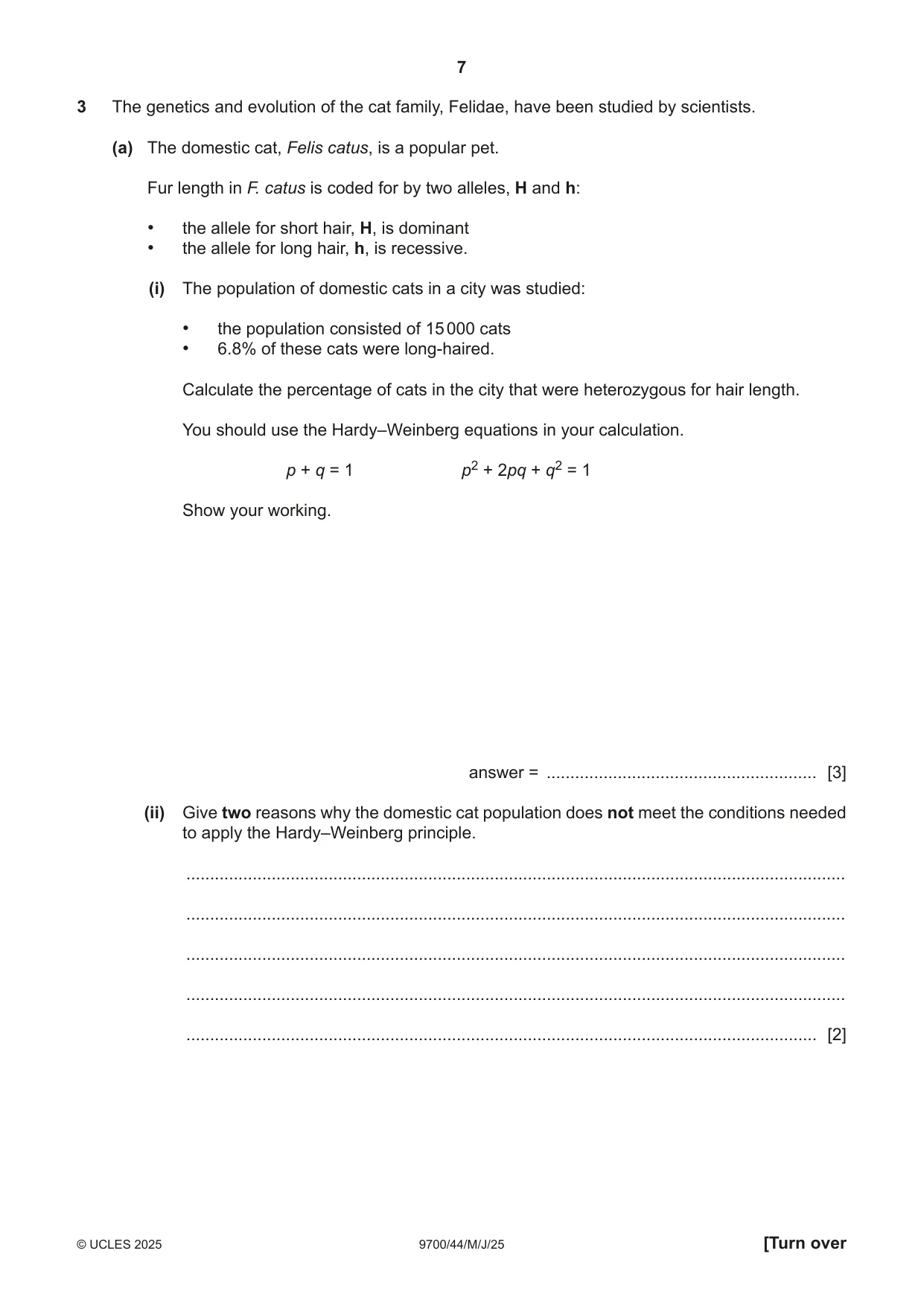 Cambridge A Level Biology 9700 2025 May/June Paper 4 · Variant 4 question paper, page 7 of 24