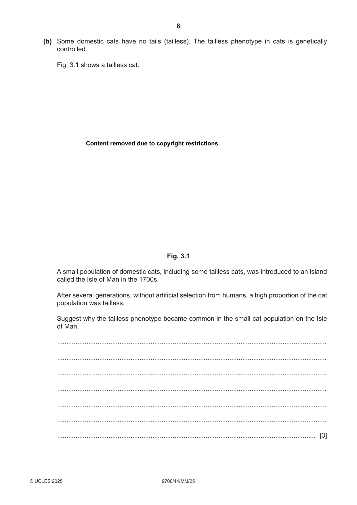 Cambridge A Level Biology 9700 2025 May/June Paper 4 · Variant 4 question paper, page 8 of 24