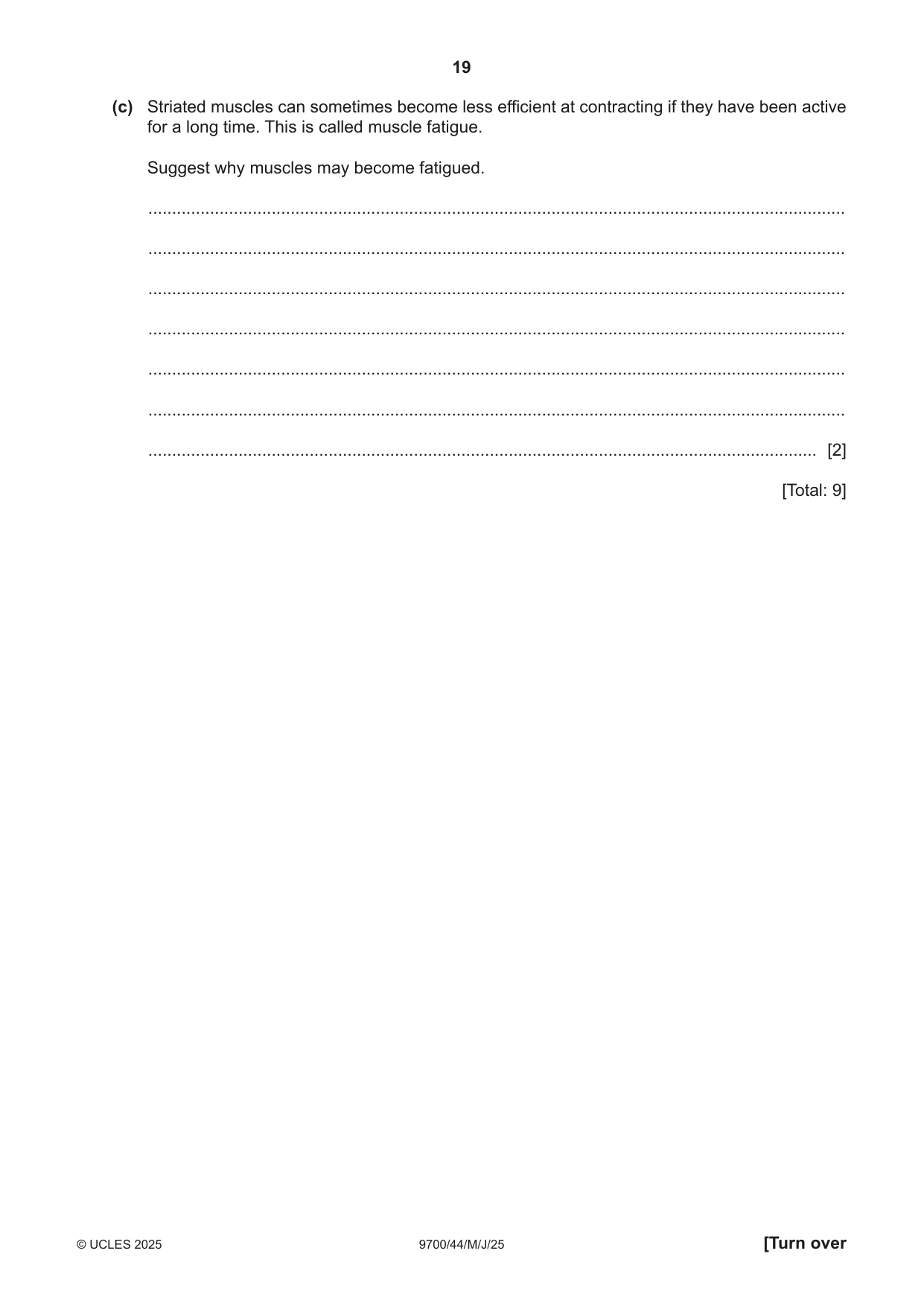 Cambridge A Level Biology 9700 2025 May/June Paper 4 · Variant 4 question paper, page 19 of 24