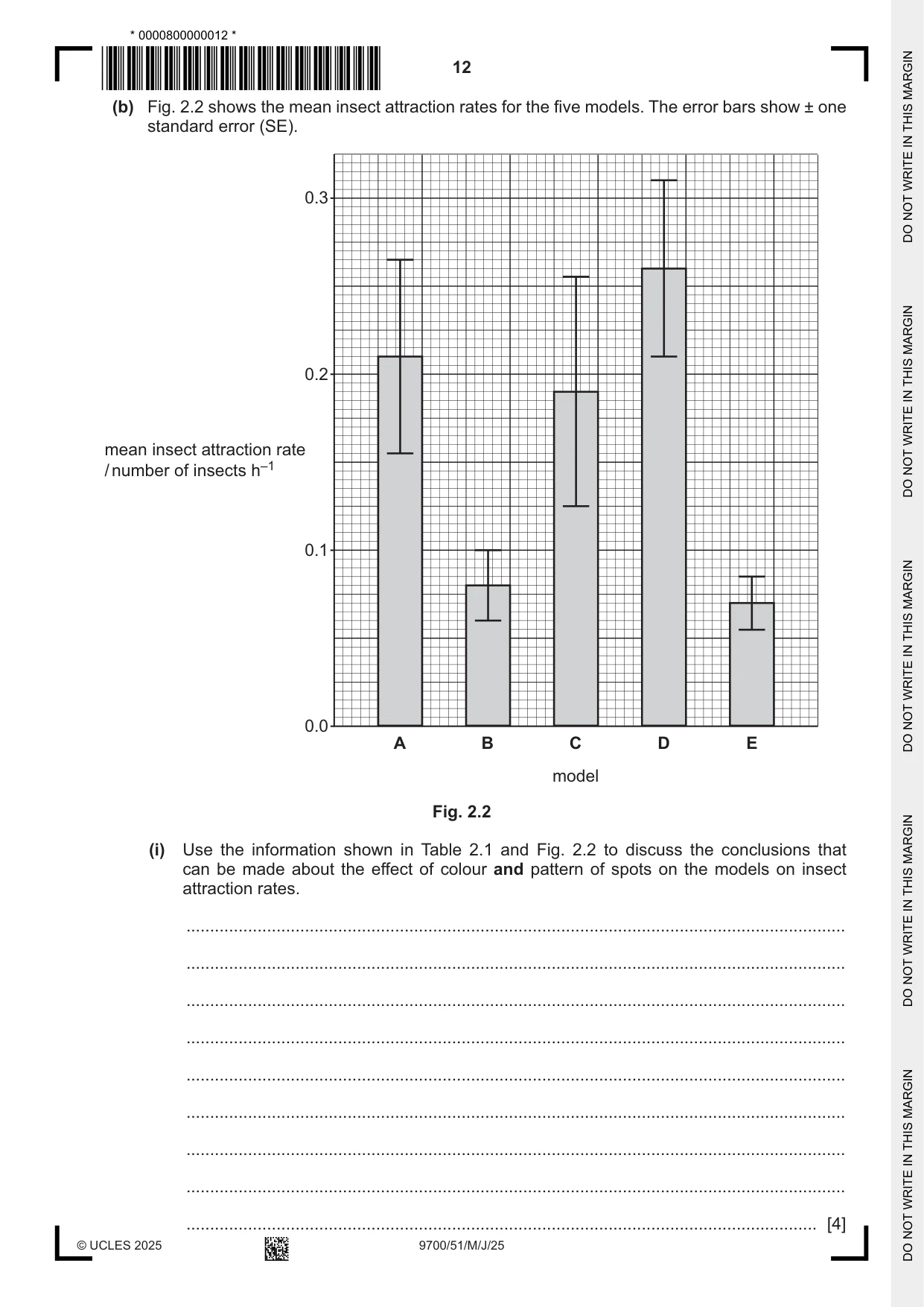 Cambridge A Level Biology 9700 2025 May/June Paper 5 · Variant 1 question paper, page 12 of 16