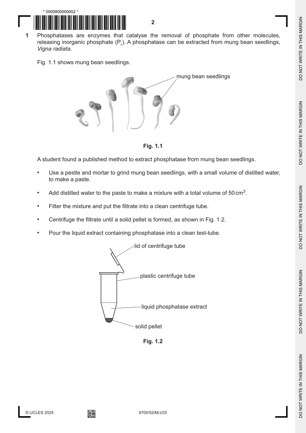 Cambridge A Level Biology 9700 2025 May/June Paper 5 · Variant 2 question paper, page 2 of 12