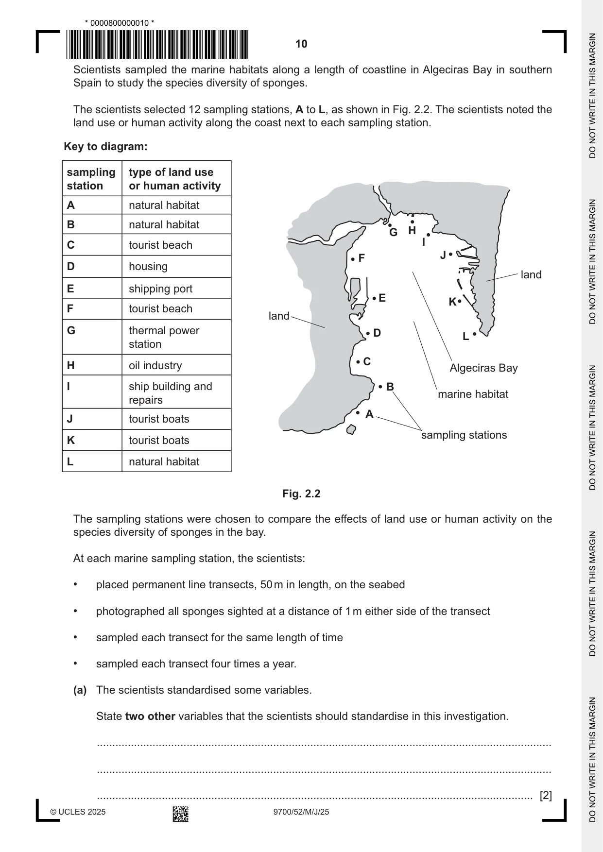 Cambridge A Level Biology 9700 2025 May/June Paper 5 · Variant 2 question paper, page 10 of 12
