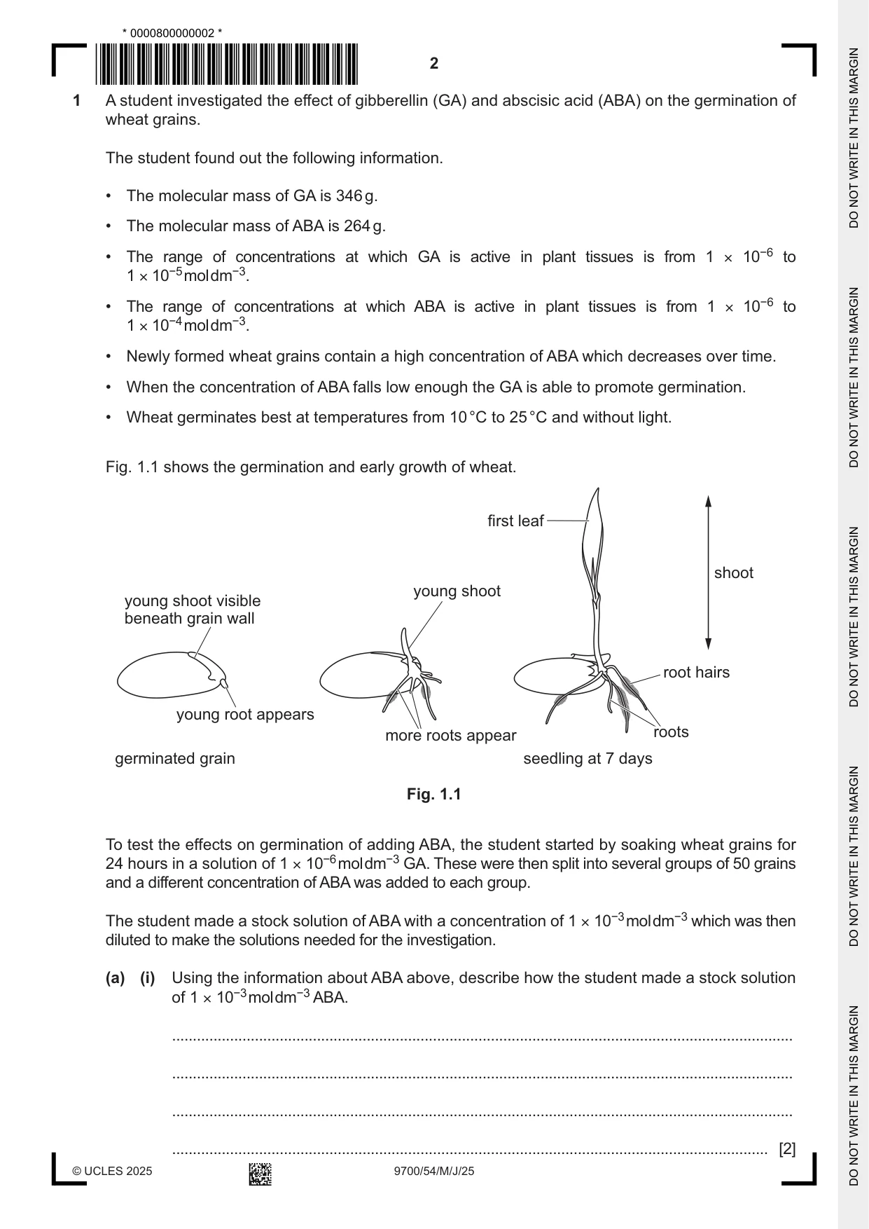 Cambridge A Level Biology 9700 2025 May/June Paper 5 · Variant 4 question paper, page 2 of 8
