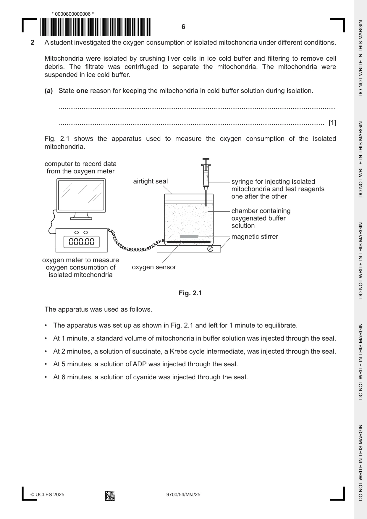 Cambridge A Level Biology 9700 2025 May/June Paper 5 · Variant 4 question paper, page 6 of 8
