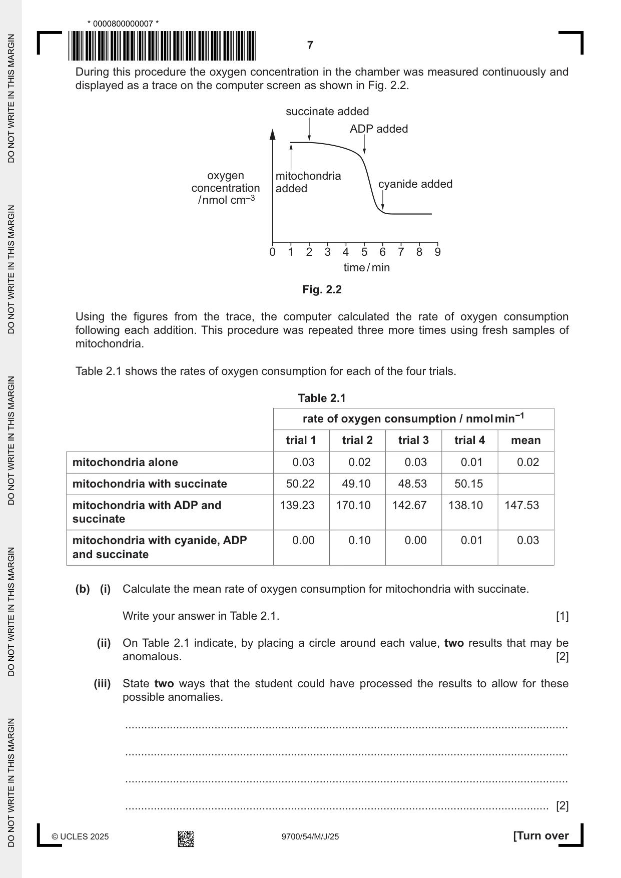 Cambridge A Level Biology 9700 2025 May/June Paper 5 · Variant 4 question paper, page 7 of 8