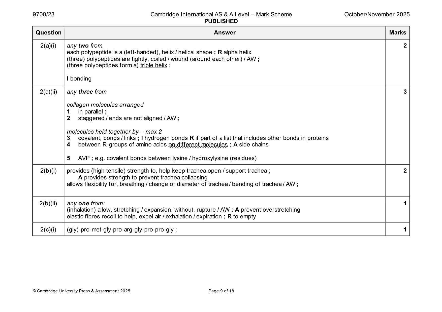 Mark scheme, page 9 of 18
