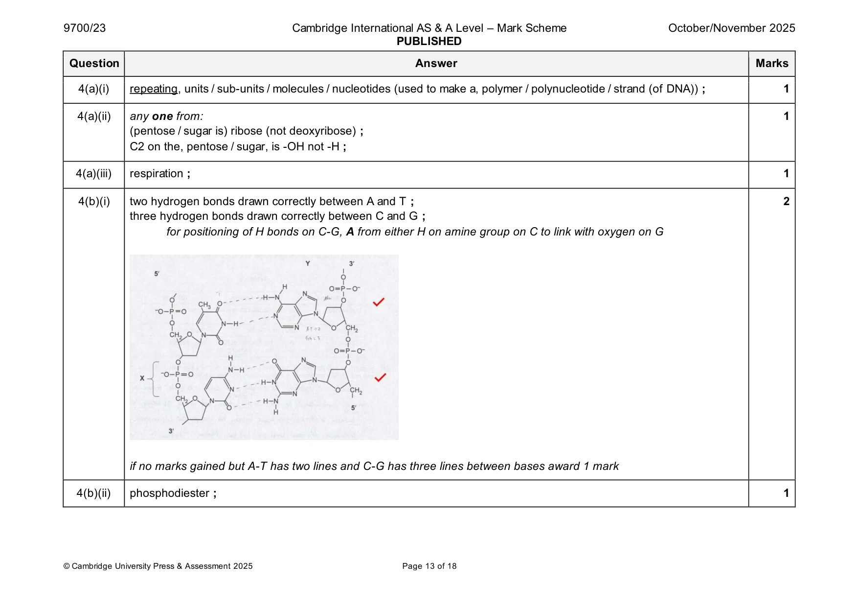 Mark scheme, page 13 of 18
