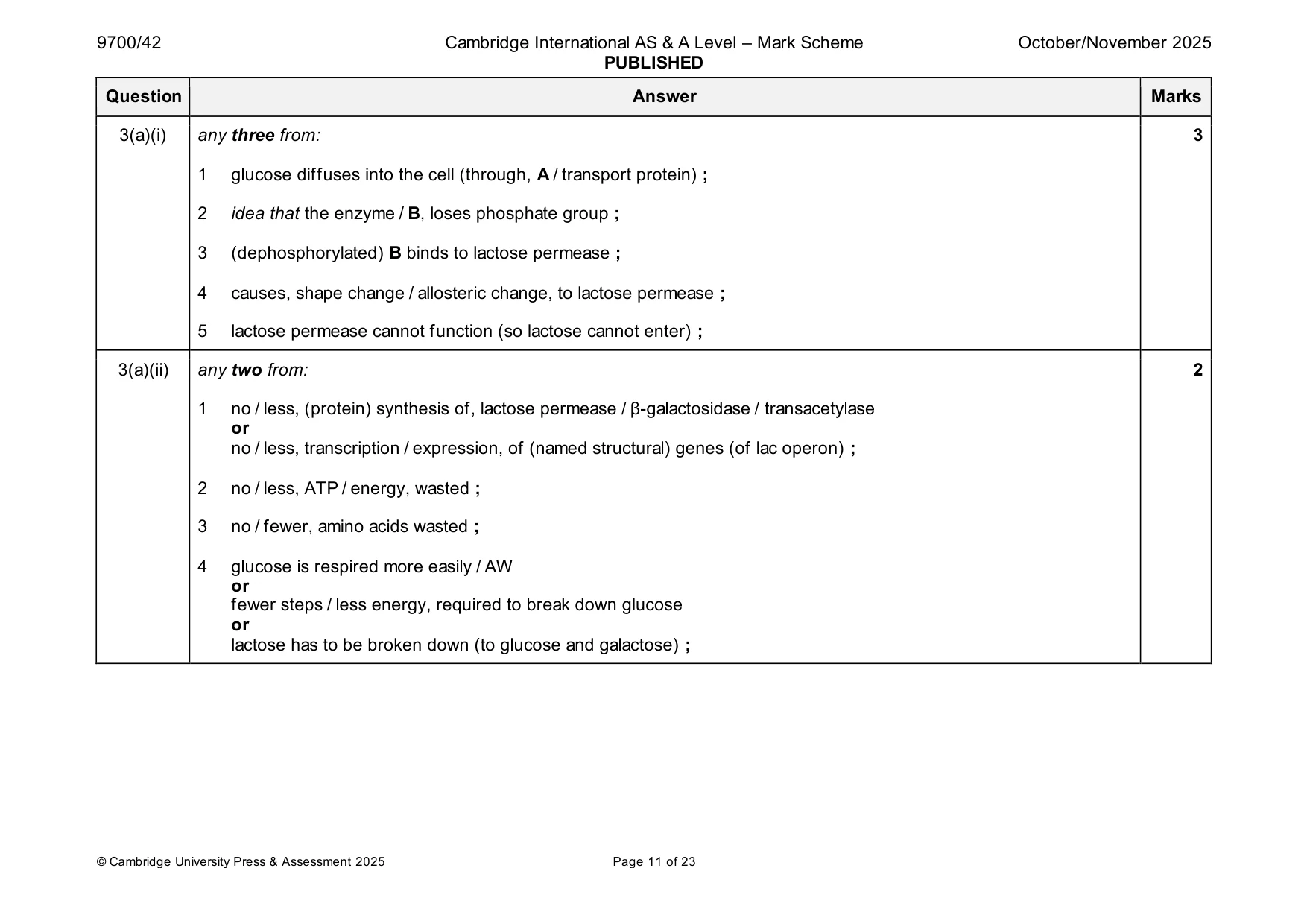 Mark scheme, page 11 of 23