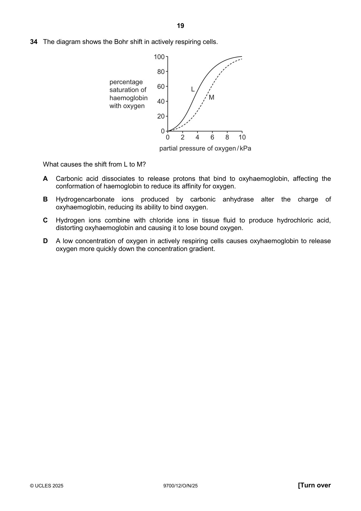 Cambridge A Level Biology 9700 2025 Oct/Nov Paper 1 · Variant 2 question paper, page 19 of 24