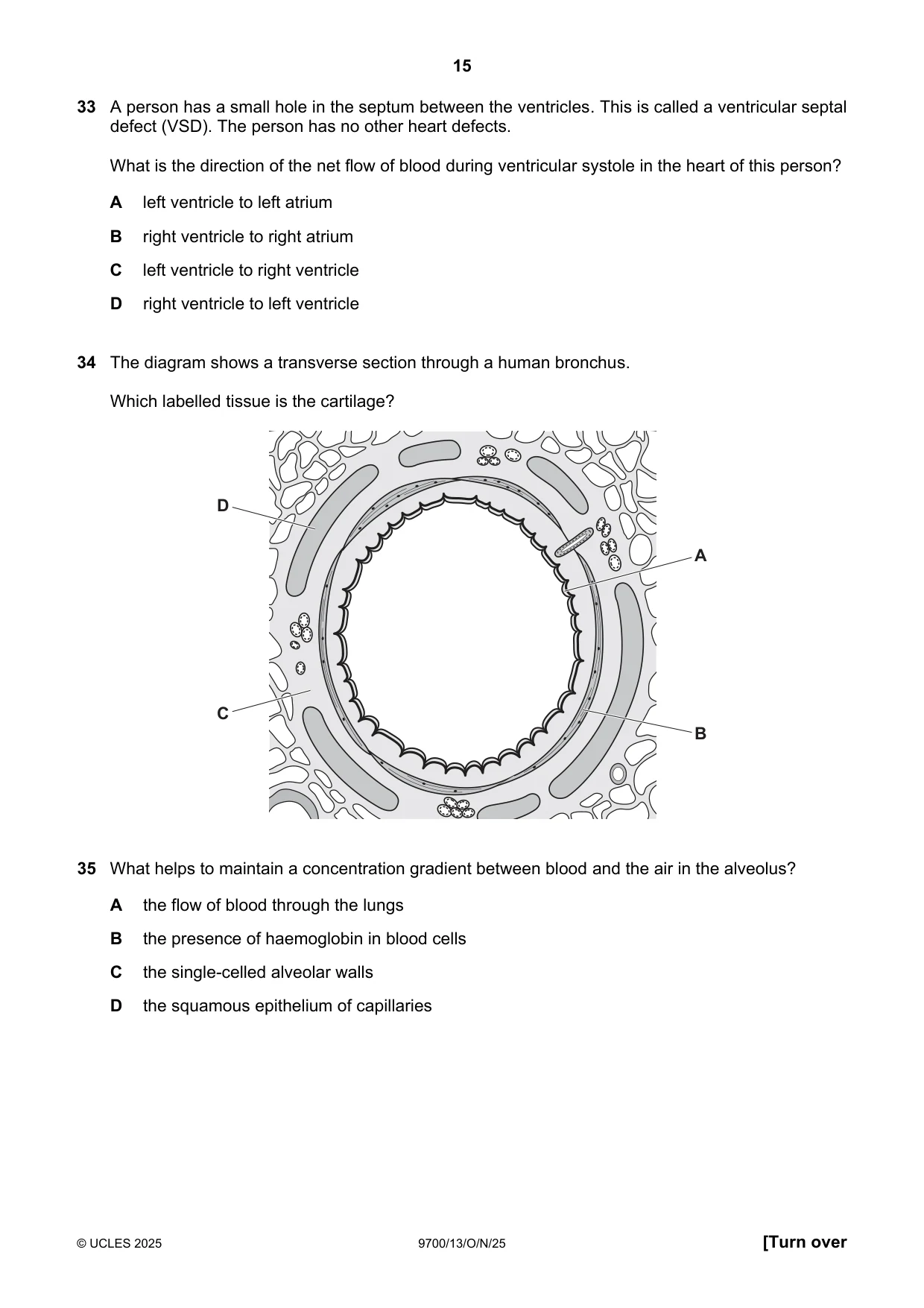 Cambridge A Level Biology 9700 2025 Oct/Nov Paper 1 · Variant 3 question paper, page 15 of 20