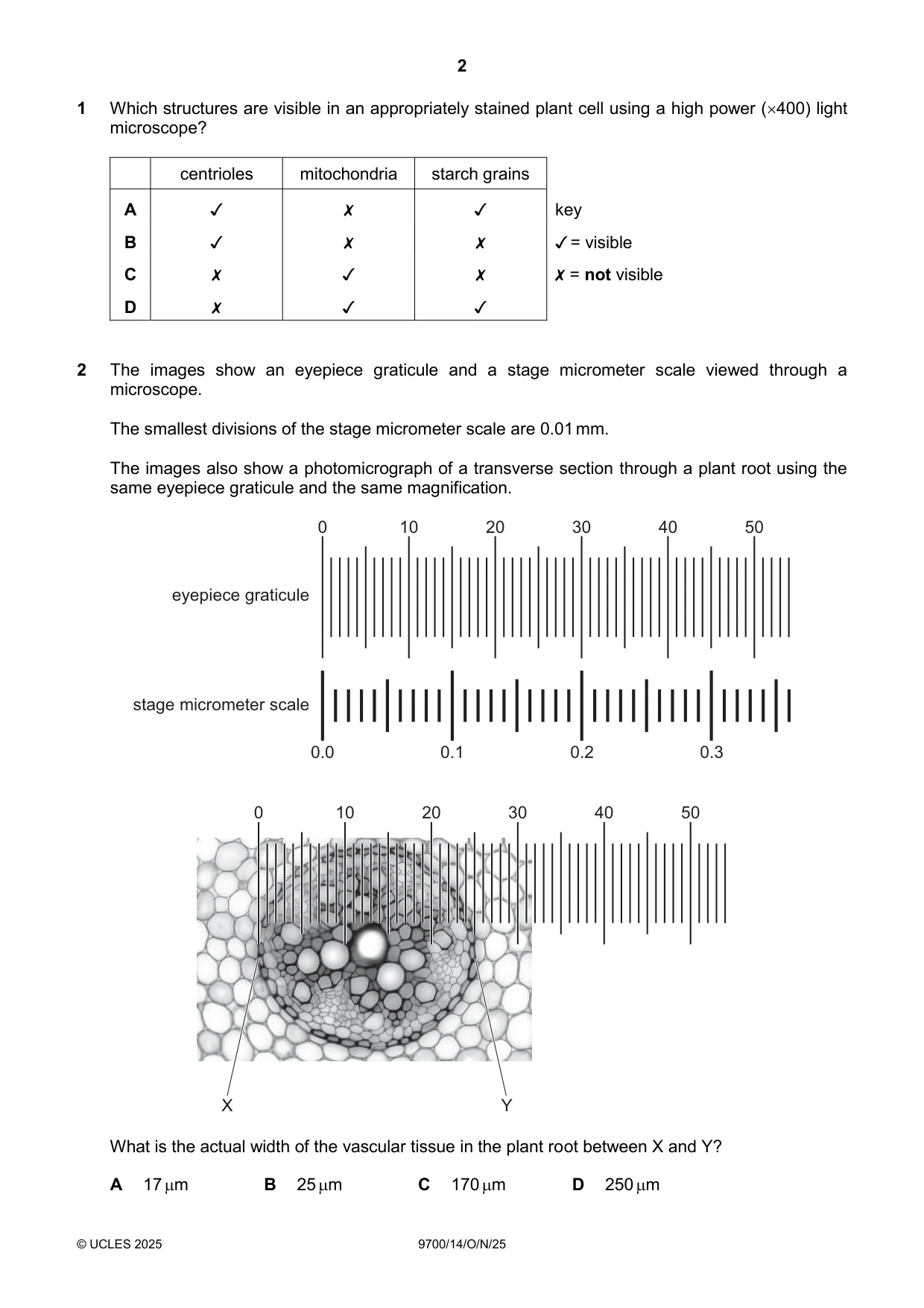 Cambridge A Level Biology 9700 2025 Oct/Nov Paper 1 · Variant 4 question paper, page 2 of 20