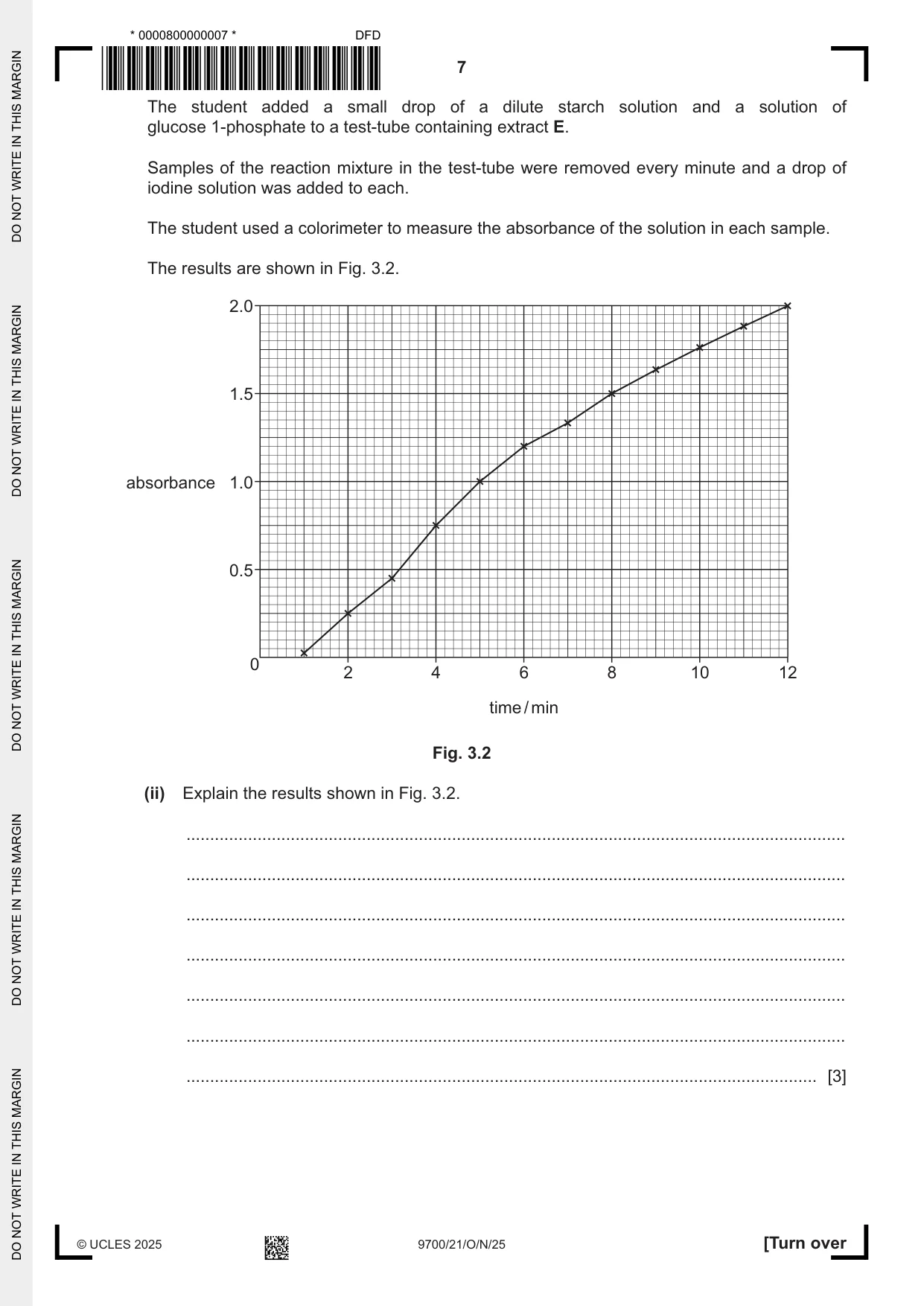 Cambridge A Level Biology 9700 2025 Oct/Nov Paper 2 · Variant 1 question paper, page 7 of 20