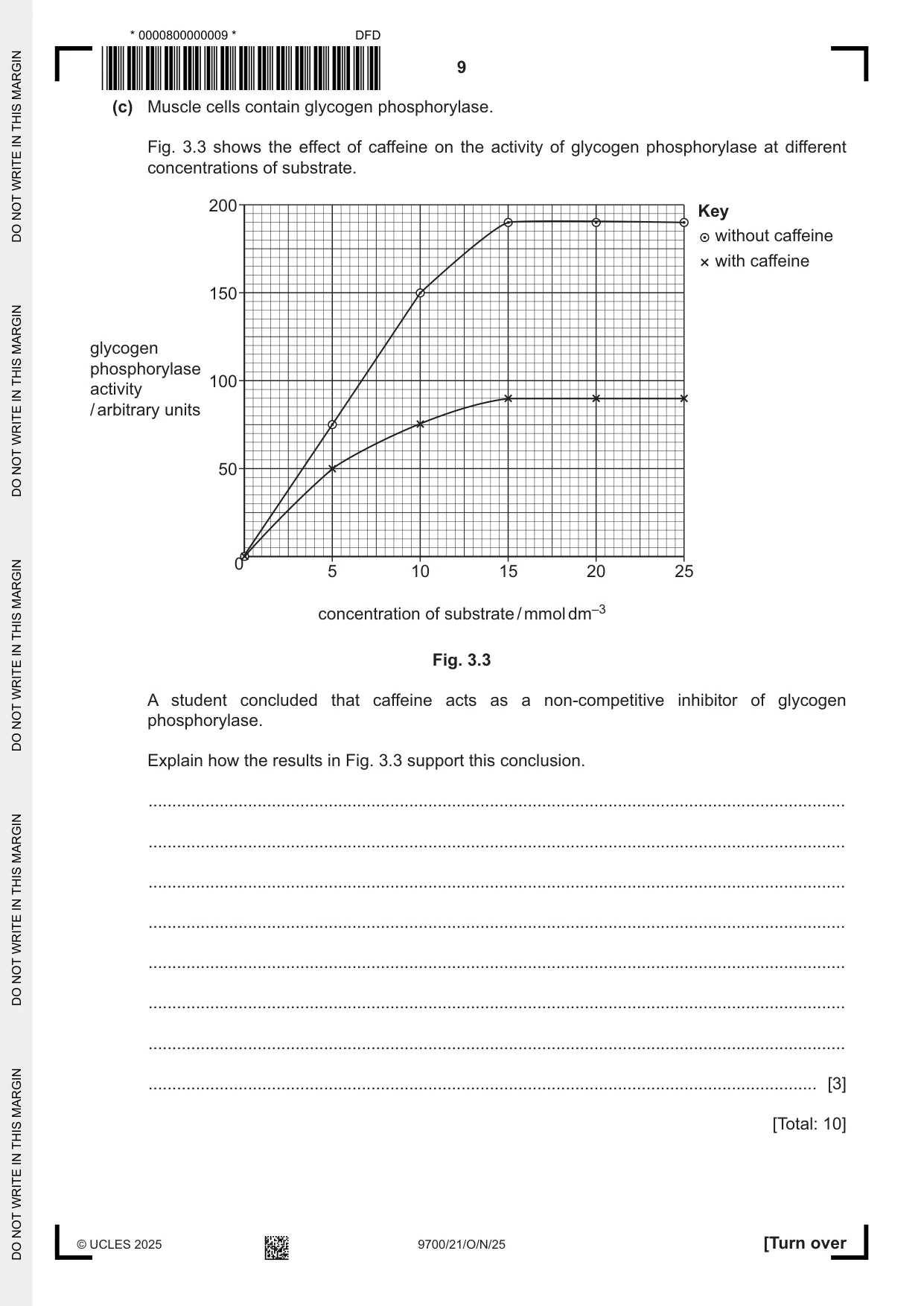 Cambridge A Level Biology 9700 2025 Oct/Nov Paper 2 · Variant 1 question paper, page 9 of 20