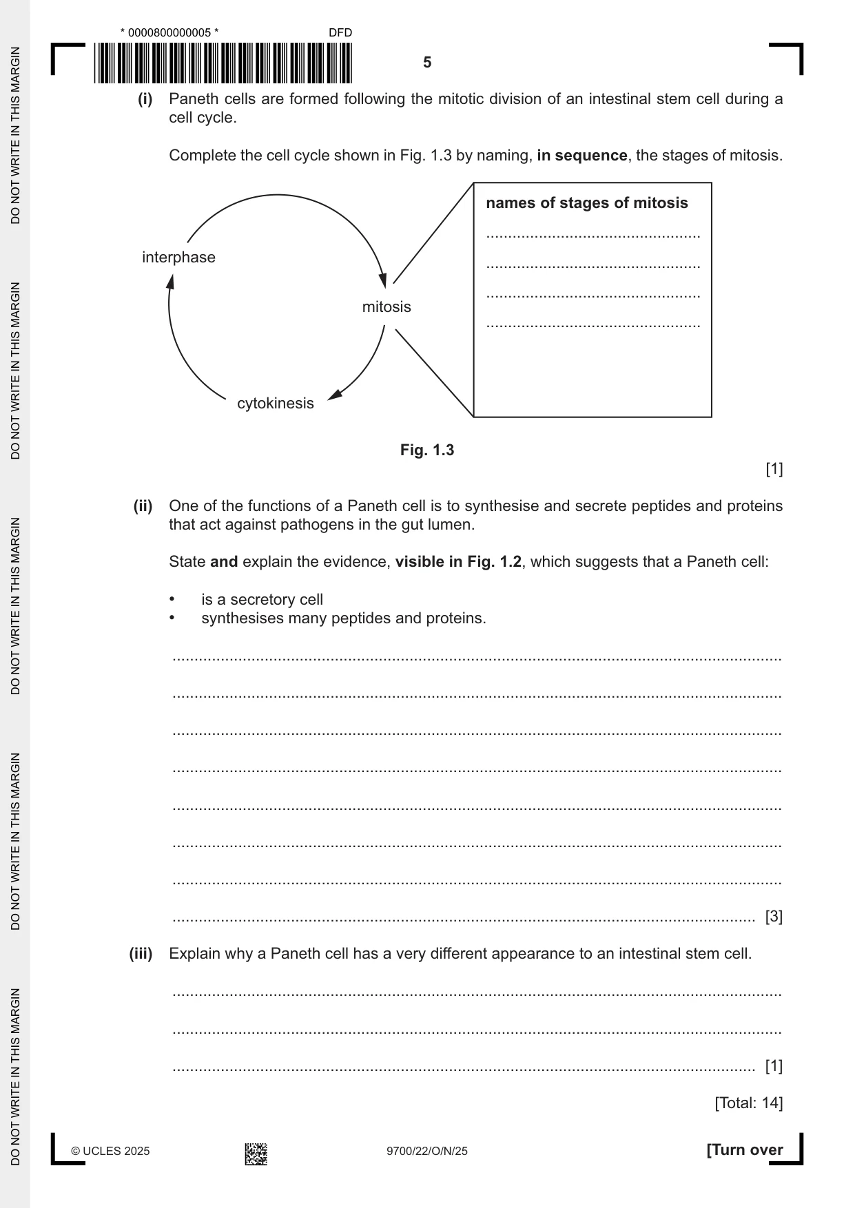 Cambridge A Level Biology 9700 2025 Oct/Nov Paper 2 · Variant 2 question paper, page 5 of 16