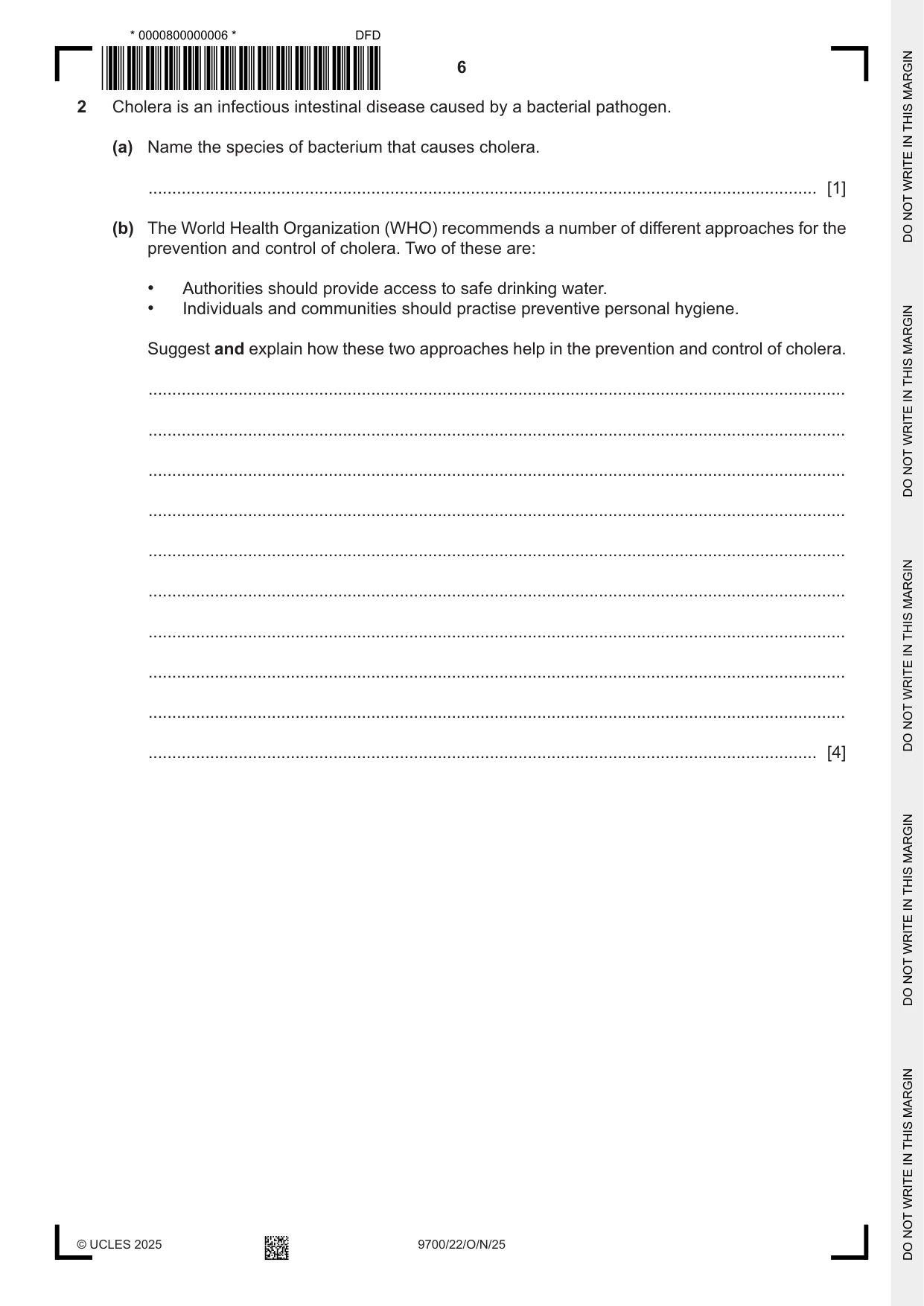 Cambridge A Level Biology 9700 2025 Oct/Nov Paper 2 · Variant 2 question paper, page 6 of 16