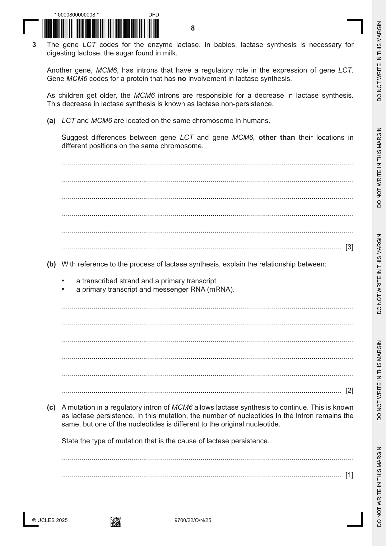Cambridge A Level Biology 9700 2025 Oct/Nov Paper 2 · Variant 2 question paper, page 8 of 16