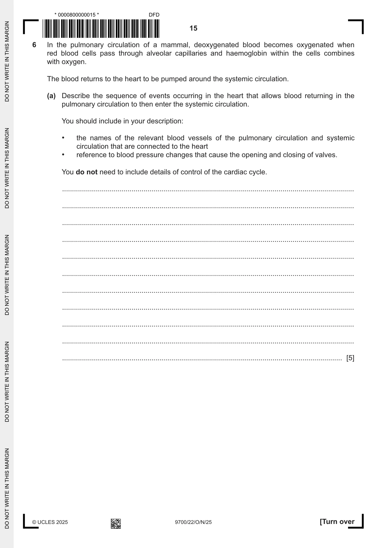 Cambridge A Level Biology 9700 2025 Oct/Nov Paper 2 · Variant 2 question paper, page 15 of 16