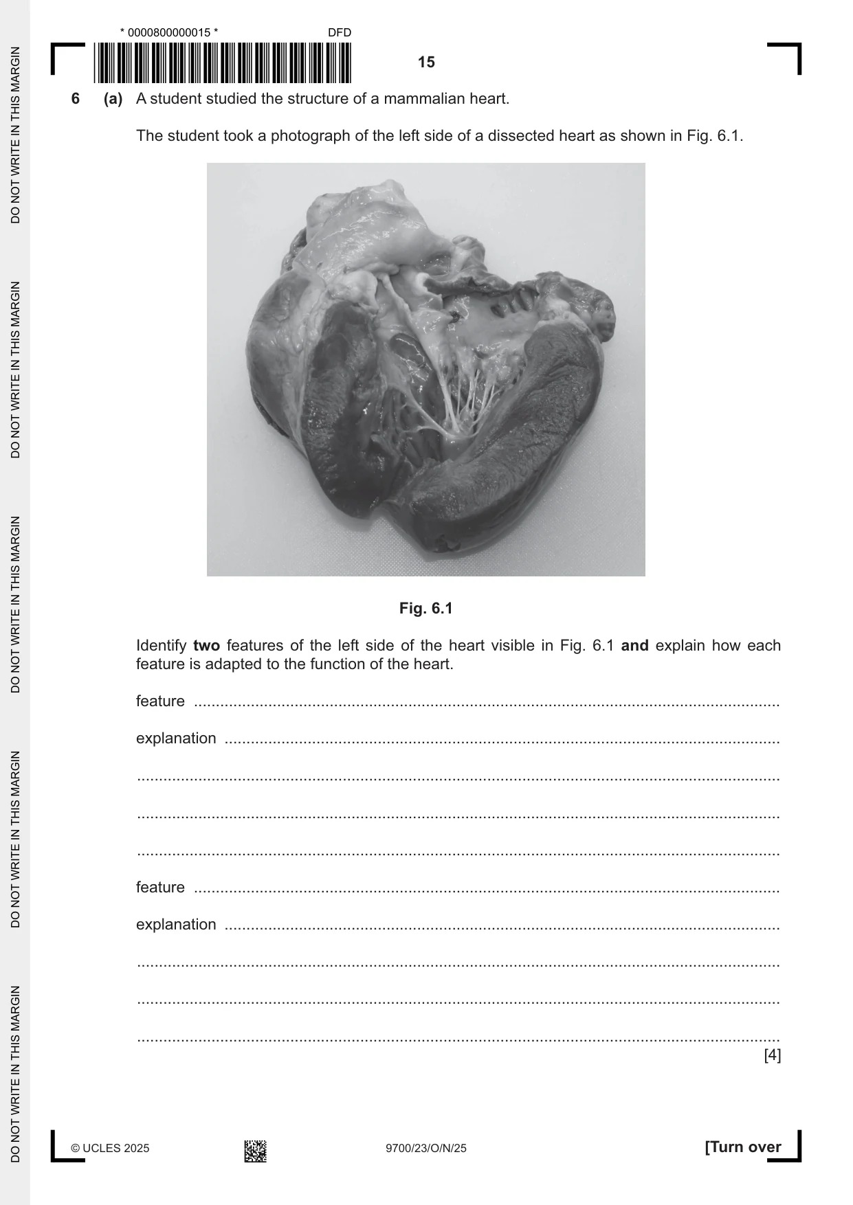 Cambridge A Level Biology 9700 2025 Oct/Nov Paper 2 · Variant 3 question paper, page 15 of 20