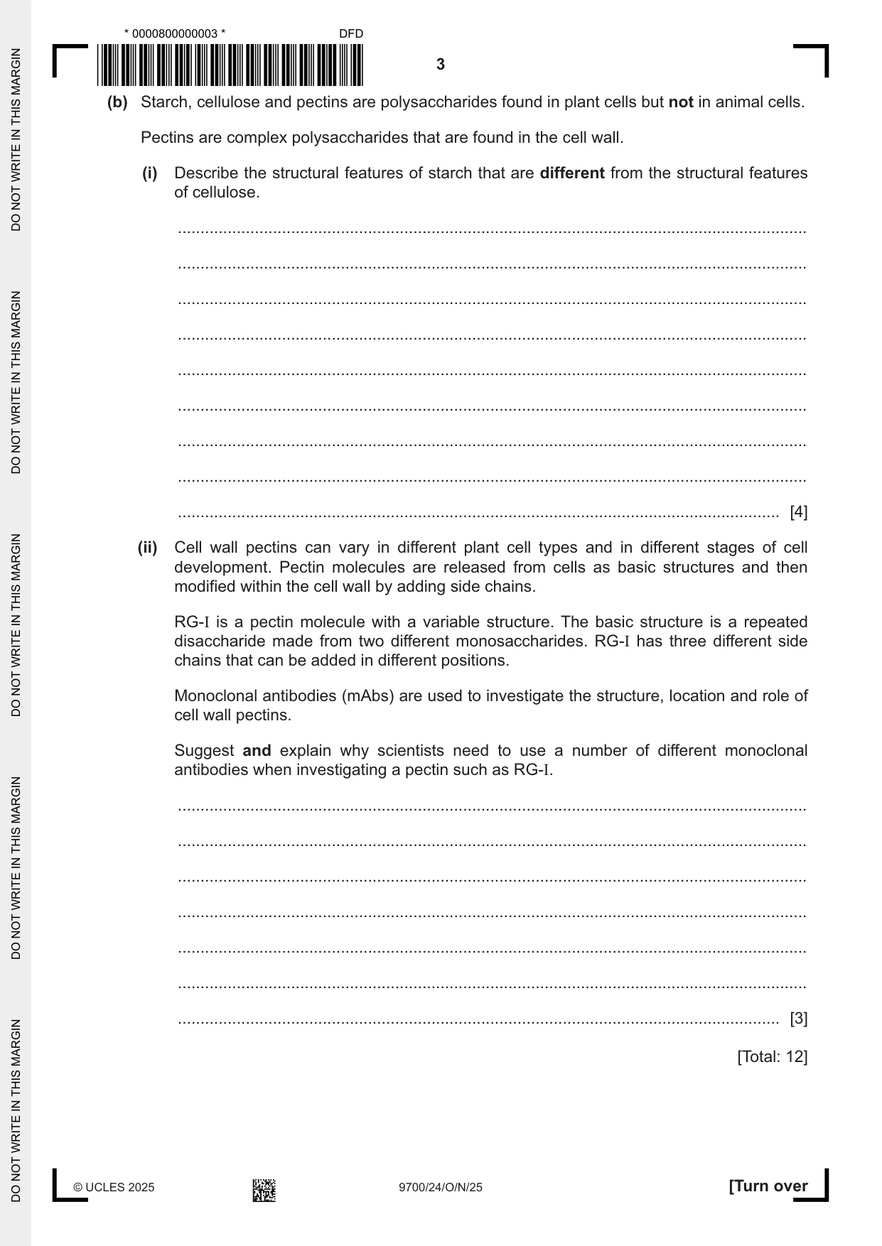 Cambridge A Level Biology 9700 2025 Oct/Nov Paper 2 · Variant 4 question paper, page 3 of 16
