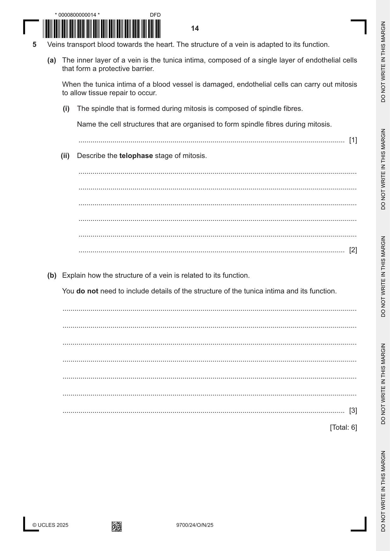 Cambridge A Level Biology 9700 2025 Oct/Nov Paper 2 · Variant 4 question paper, page 14 of 16