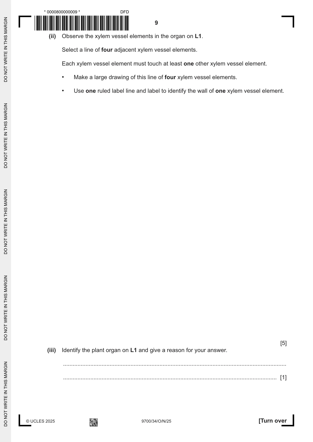 Cambridge A Level Biology 9700 2025 Oct/Nov Paper 3 · Variant 4 question paper, page 9 of 16