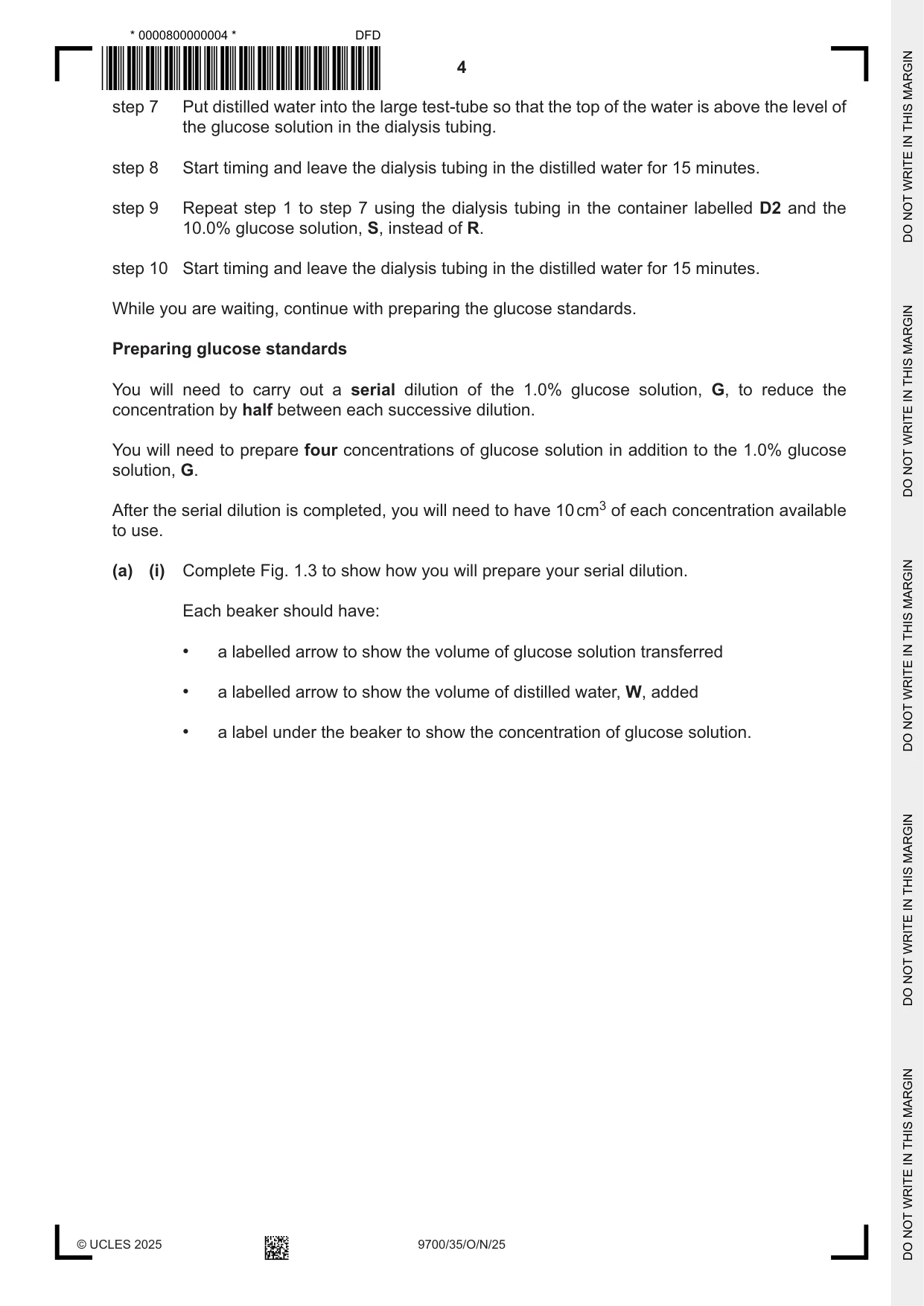 Cambridge A Level Biology 9700 2025 Oct/Nov Paper 3 · Variant 5 question paper, page 4 of 20