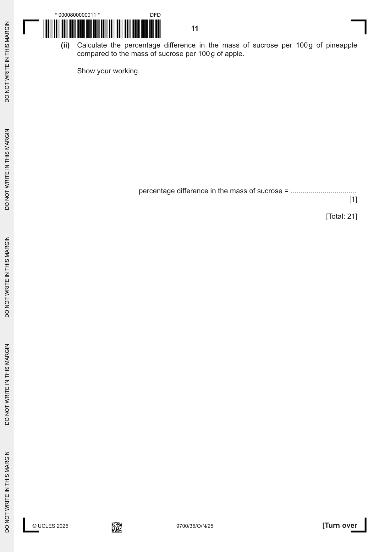 Cambridge A Level Biology 9700 2025 Oct/Nov Paper 3 · Variant 5 question paper, page 11 of 20