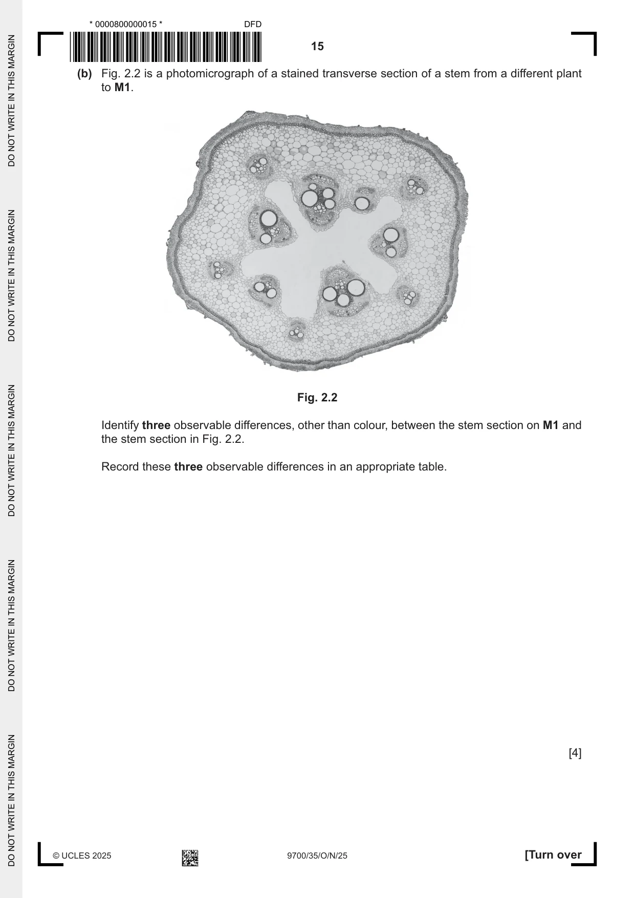 Cambridge A Level Biology 9700 2025 Oct/Nov Paper 3 · Variant 5 question paper, page 15 of 20