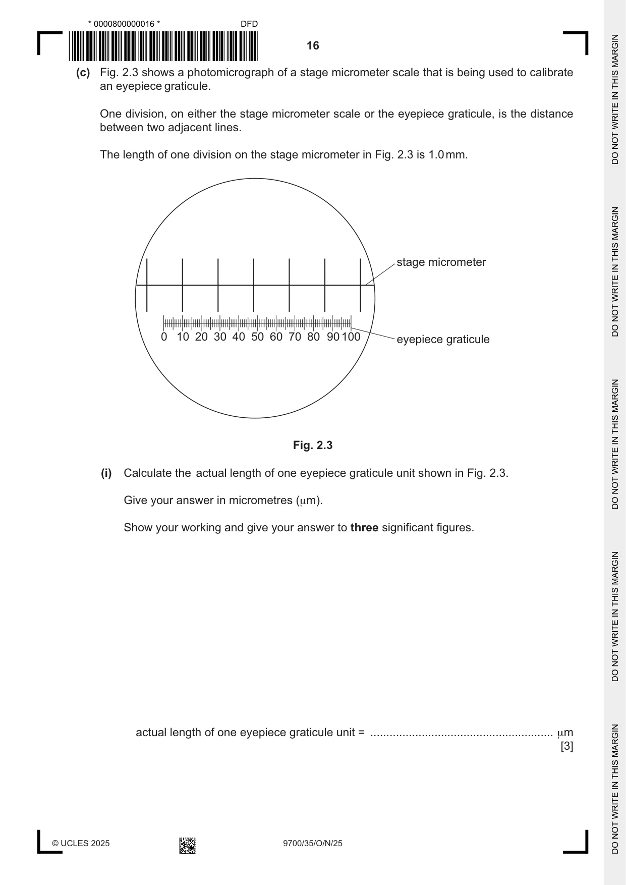 Cambridge A Level Biology 9700 2025 Oct/Nov Paper 3 · Variant 5 question paper, page 16 of 20