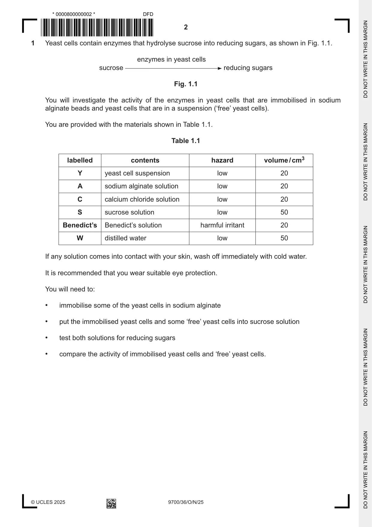 Cambridge A Level Biology 9700 2025 Oct/Nov Paper 3 · Variant 6 question paper, page 2 of 16