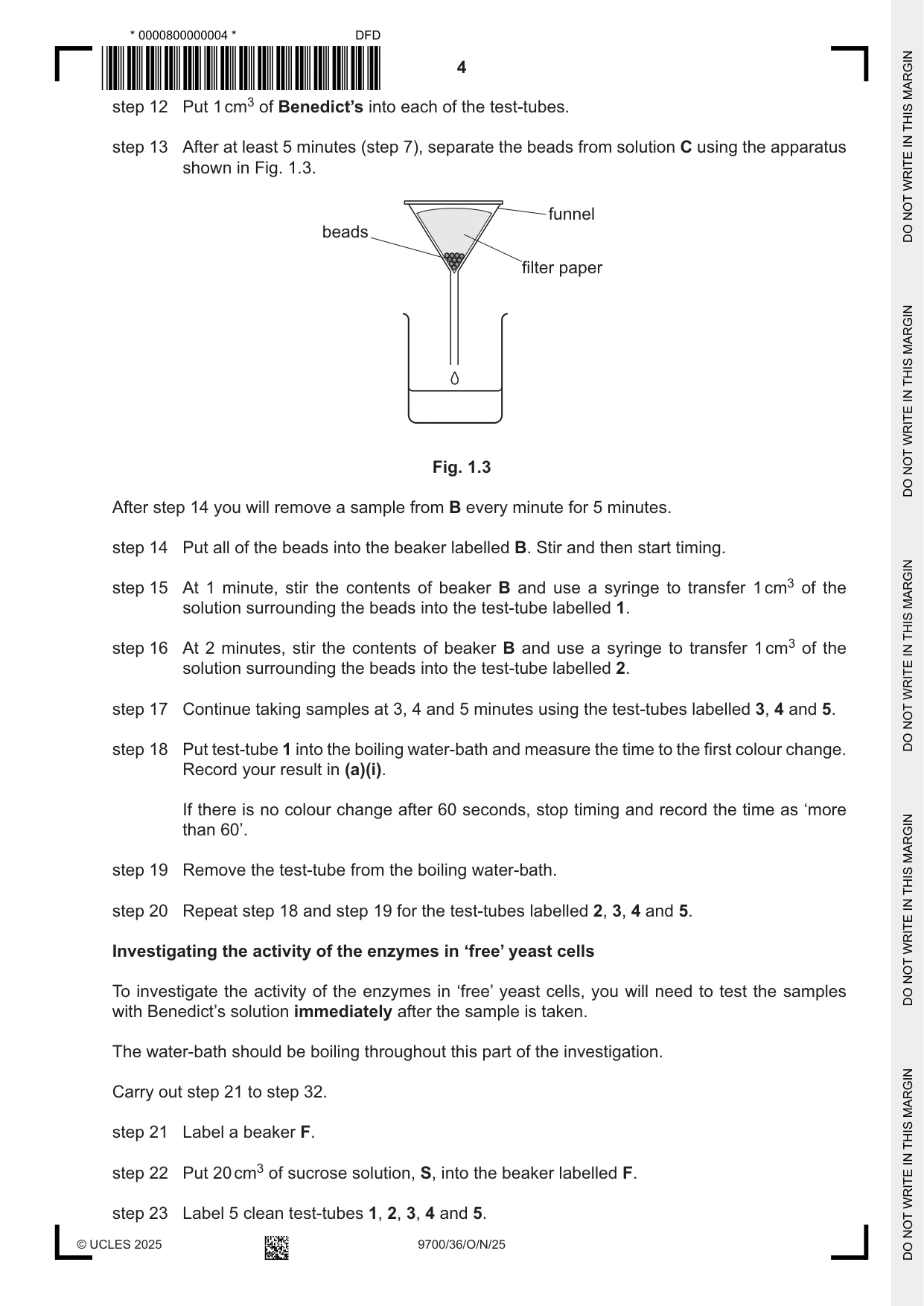 Cambridge A Level Biology 9700 2025 Oct/Nov Paper 3 · Variant 6 question paper, page 4 of 16